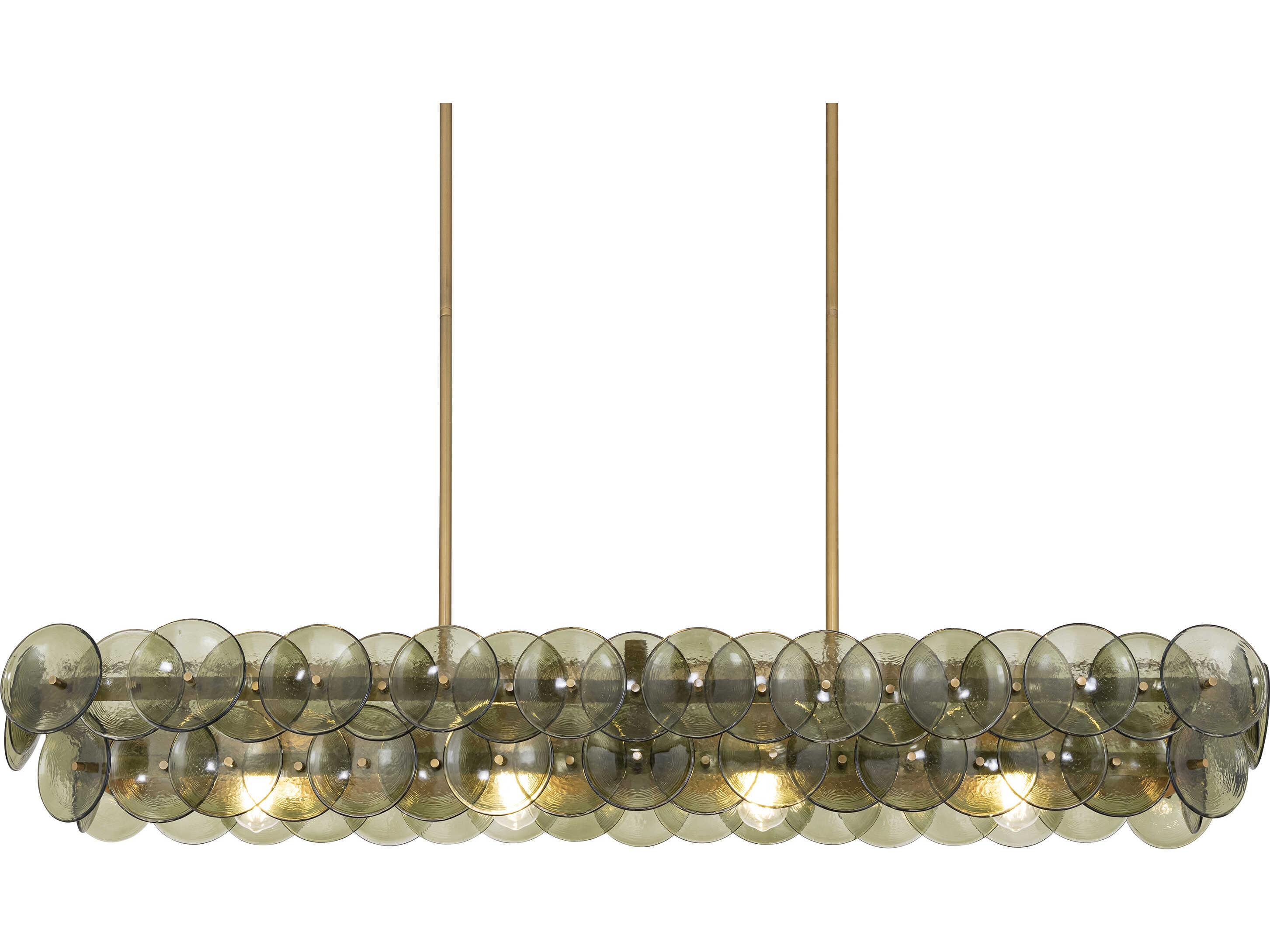 Maxim Lighting Loren 5-Light Weathered Brass Green Linear Island Pendant
