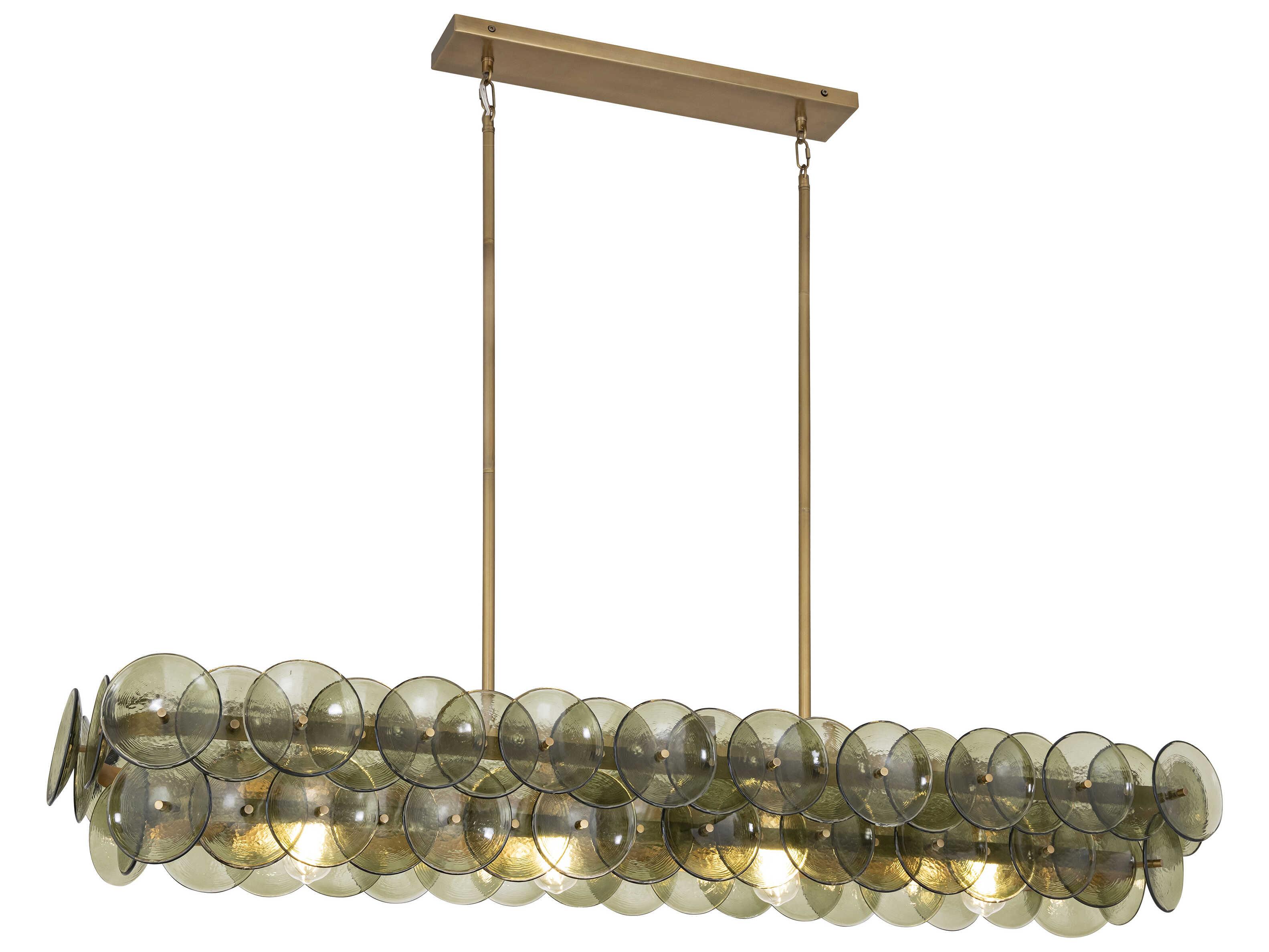 Maxim Lighting Loren 5-Light Weathered Brass Green Linear Island Pendant