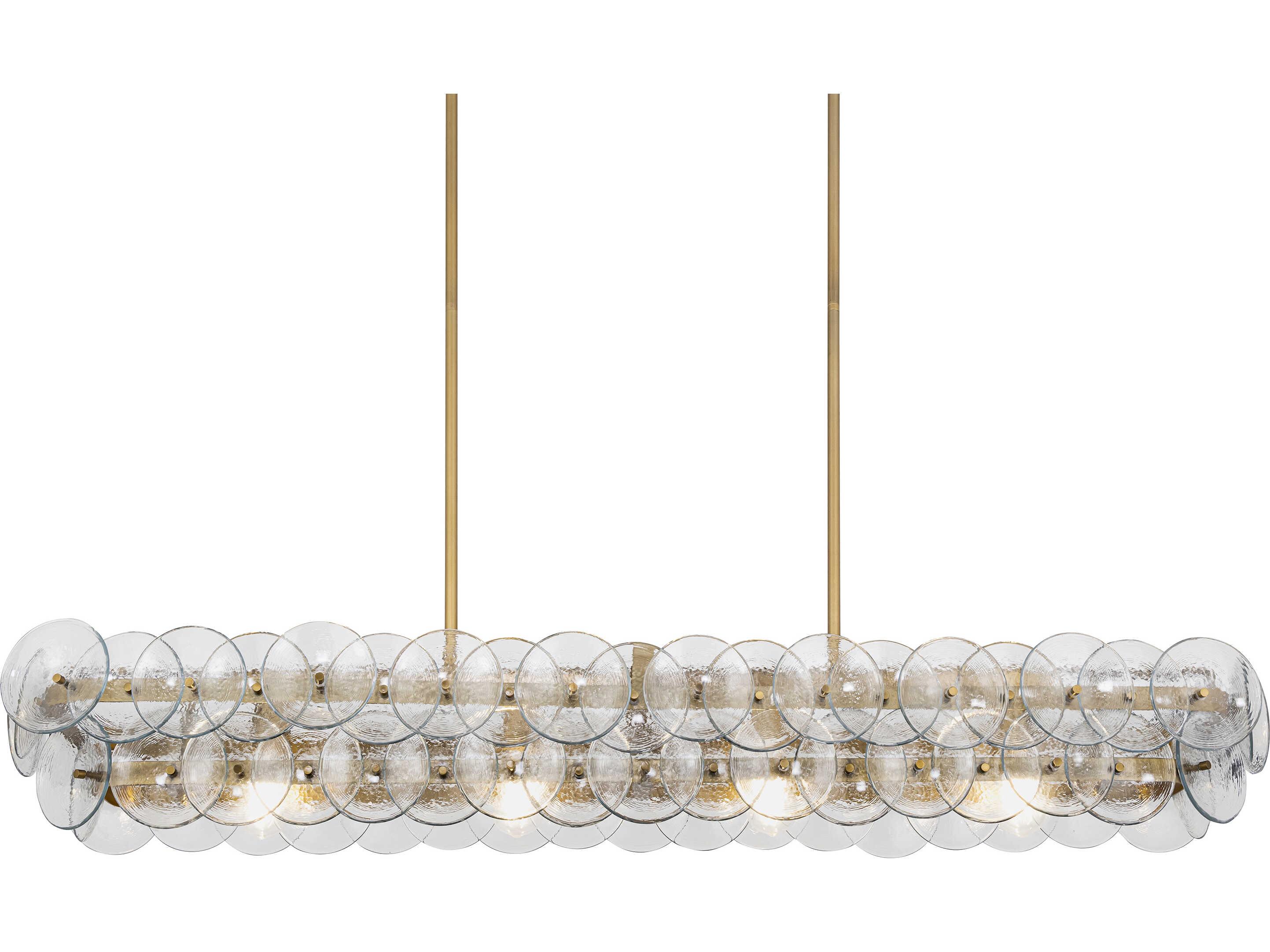 Maxim Lighting Loren 5-Light Weathered Brass Clear Linear Island Pendant