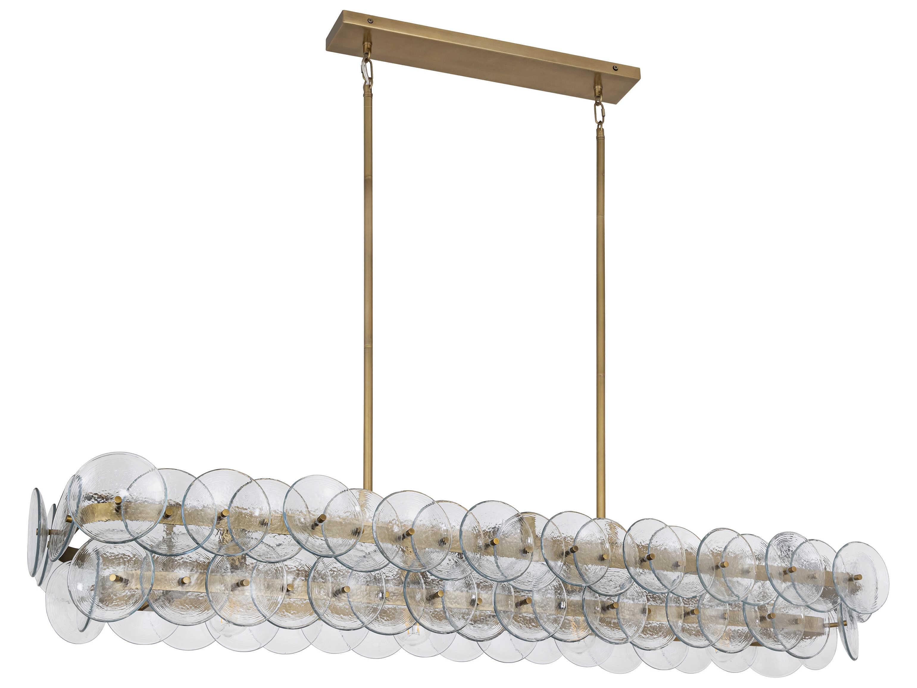Maxim Lighting Loren 5-Light Weathered Brass Clear Linear Island Pendant