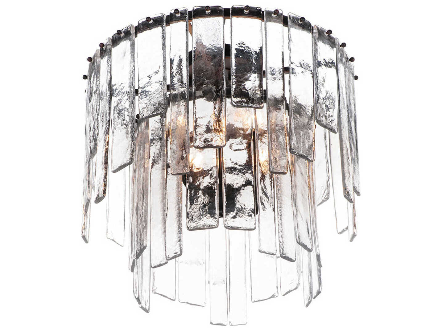 Maxim Lighting Warren 4-Light Dark Bronze Clear Glass Tiered Semi Flush Mount