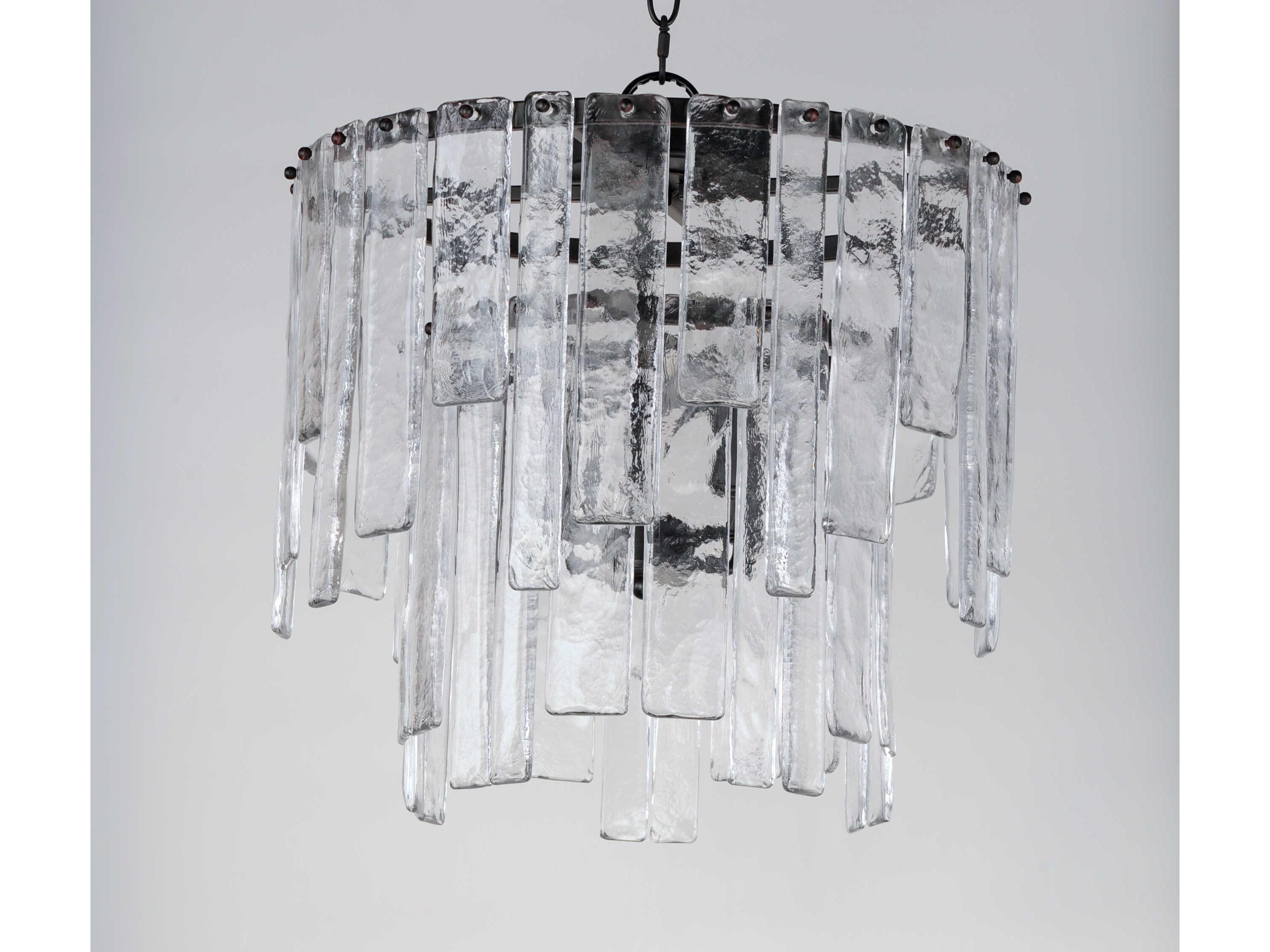 Maxim Lighting Warren 4-Light Dark Bronze Clear Glass Tiered Semi Flush Mount