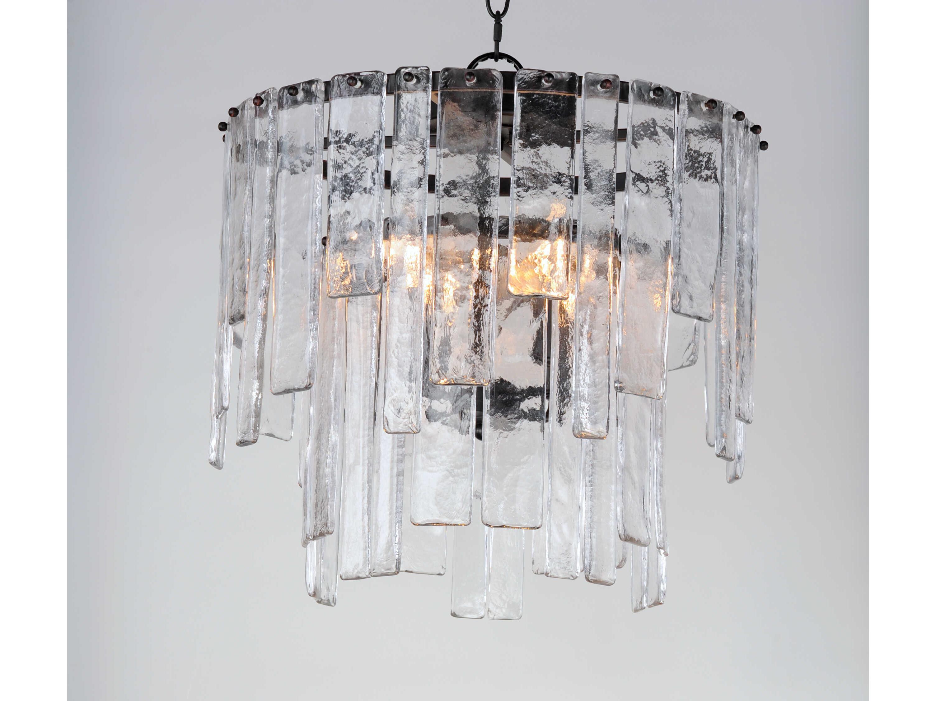 Maxim Lighting Warren 4-Light Dark Bronze Clear Glass Tiered Semi Flush Mount