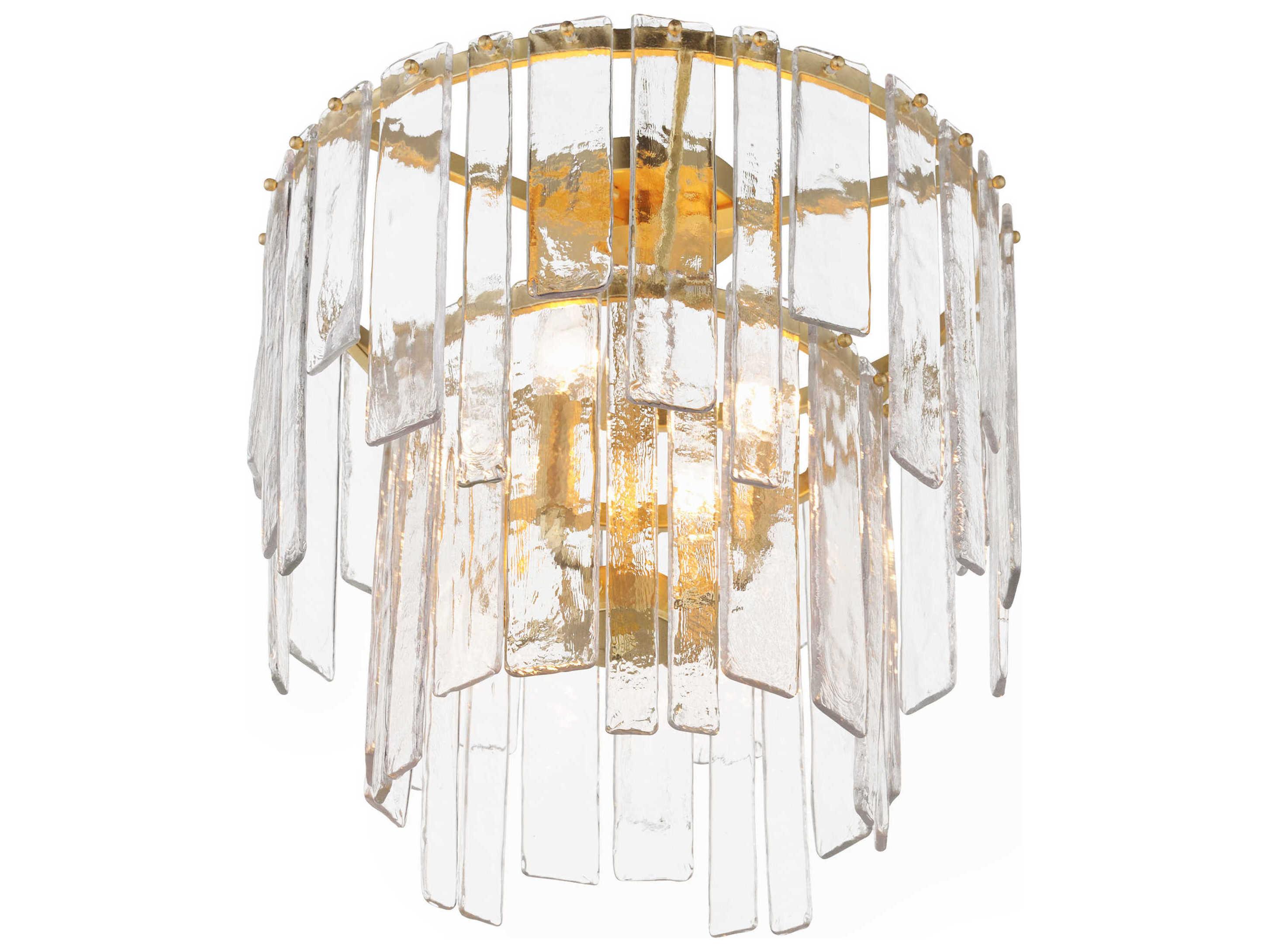 Maxim Lighting Warren 4-Light Gold Leaf Tiered Semi Flush Mount
