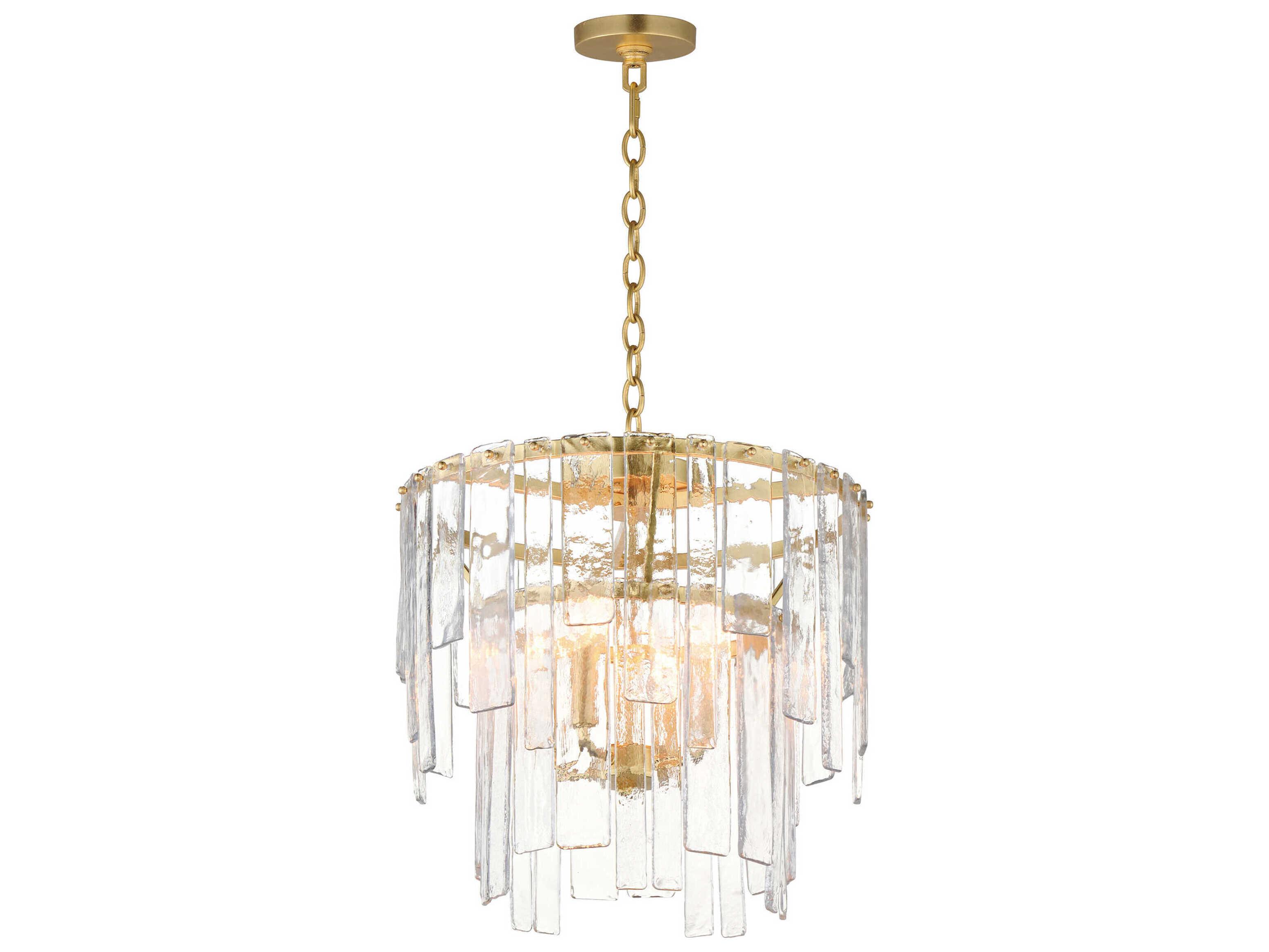 Maxim Lighting Warren 4-Light Gold Leaf Tiered Semi Flush Mount
