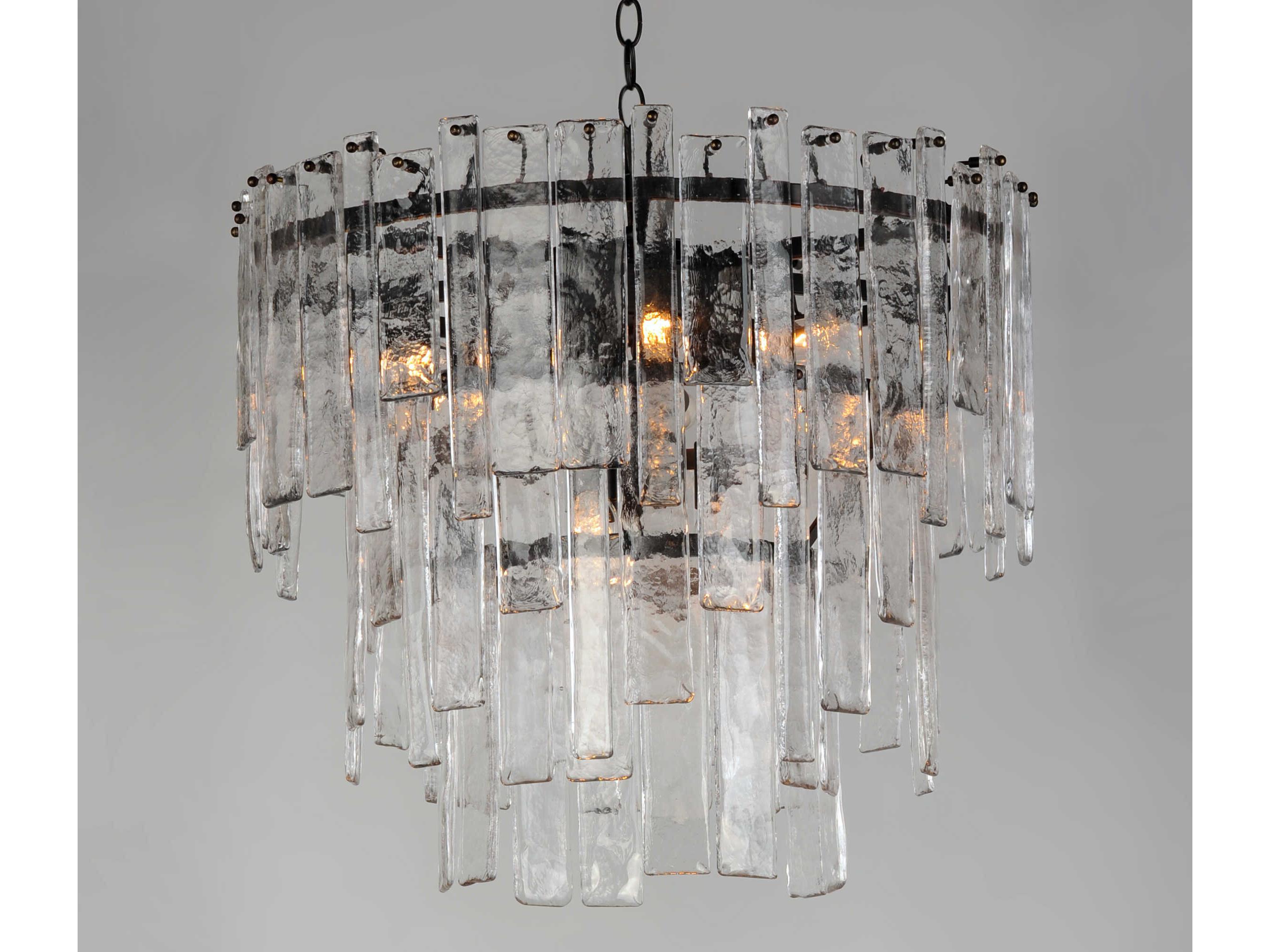 Maxim Lighting Warren 9-Light Dark Bronze Clear Glass Tiered Chandelier