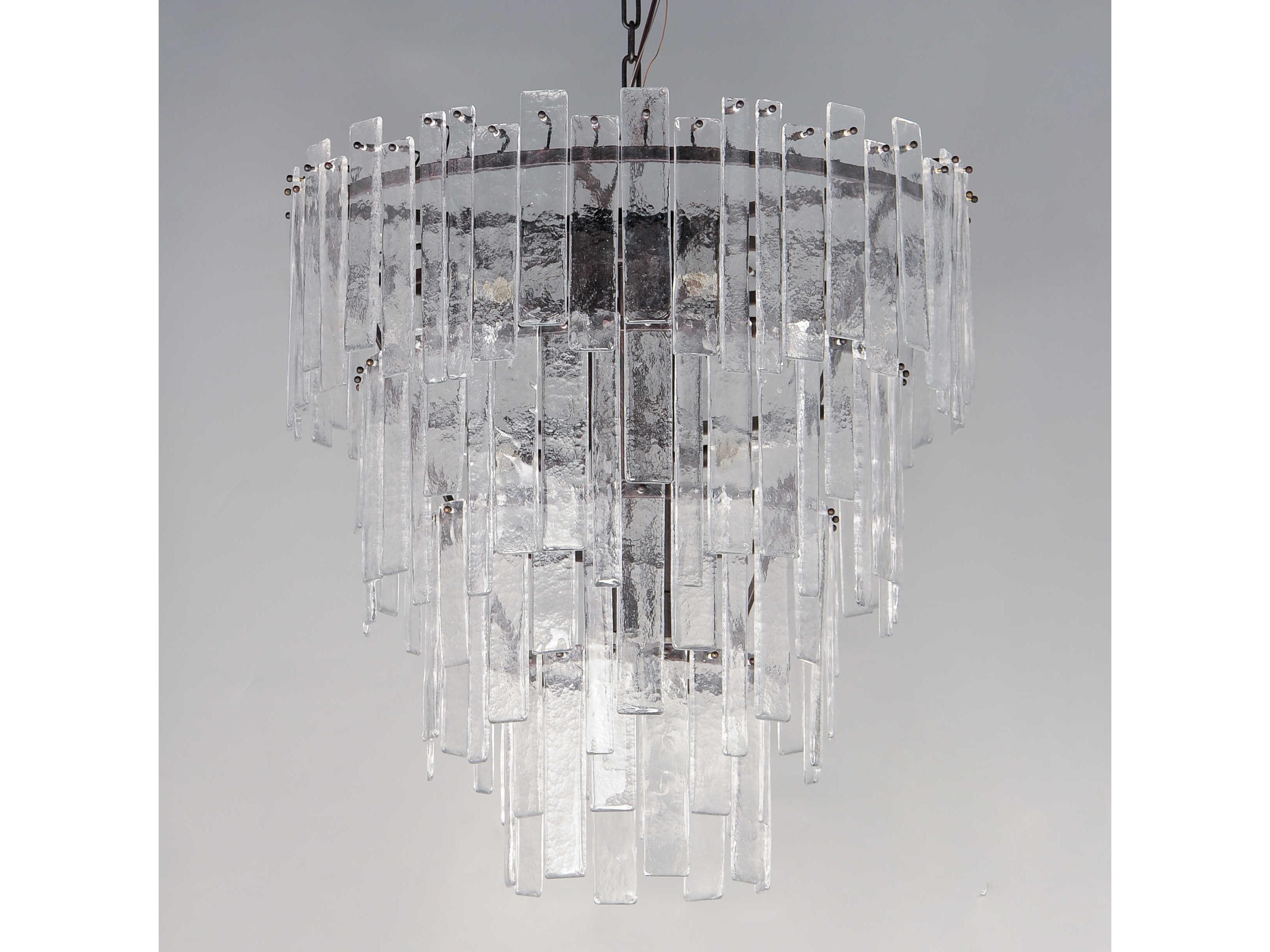 Maxim Lighting Warren 12-Light Dark Bronze Clear Glass Tiered Chandelier