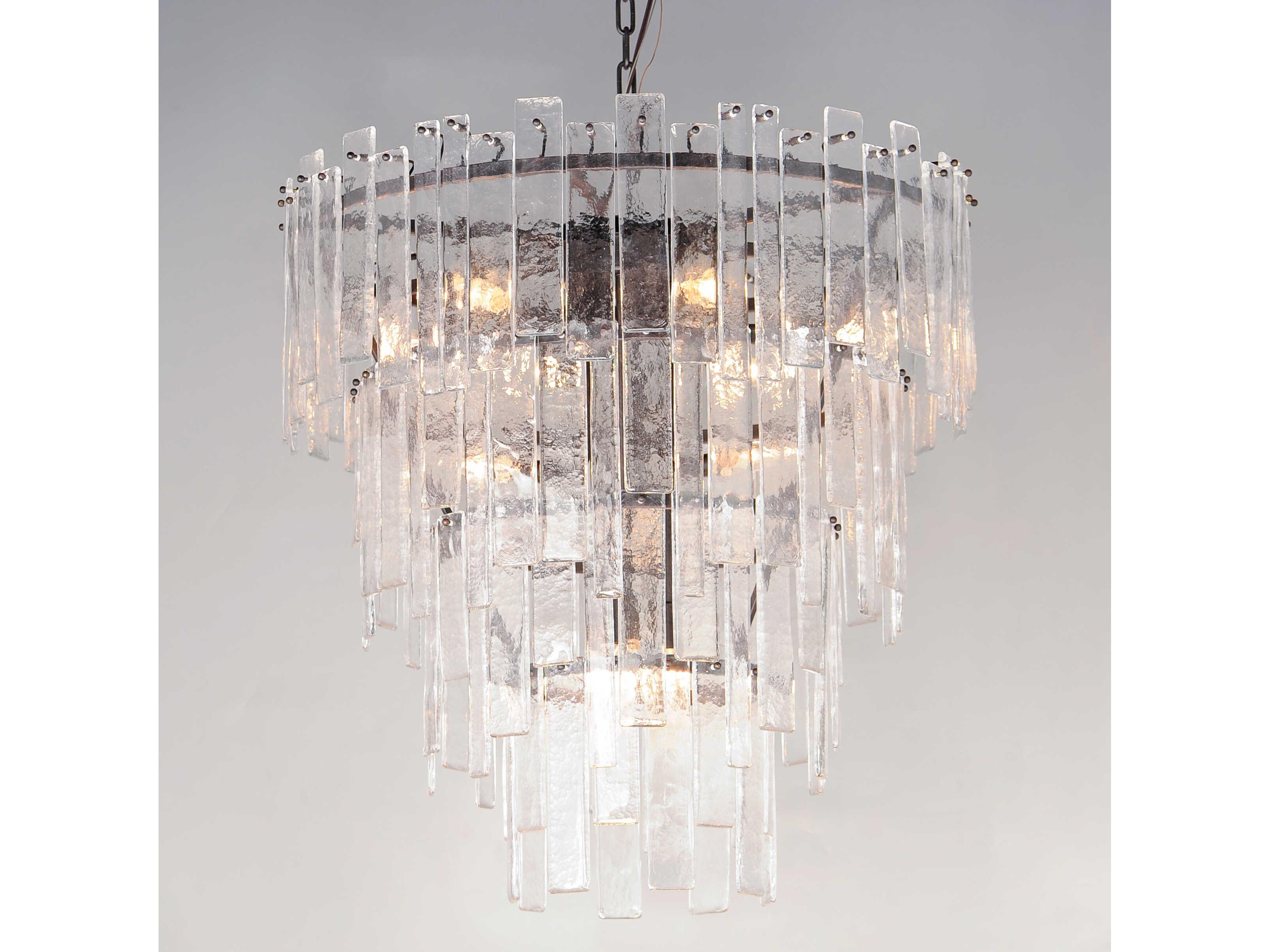 Maxim Lighting Warren 12-Light Dark Bronze Clear Glass Tiered Chandelier