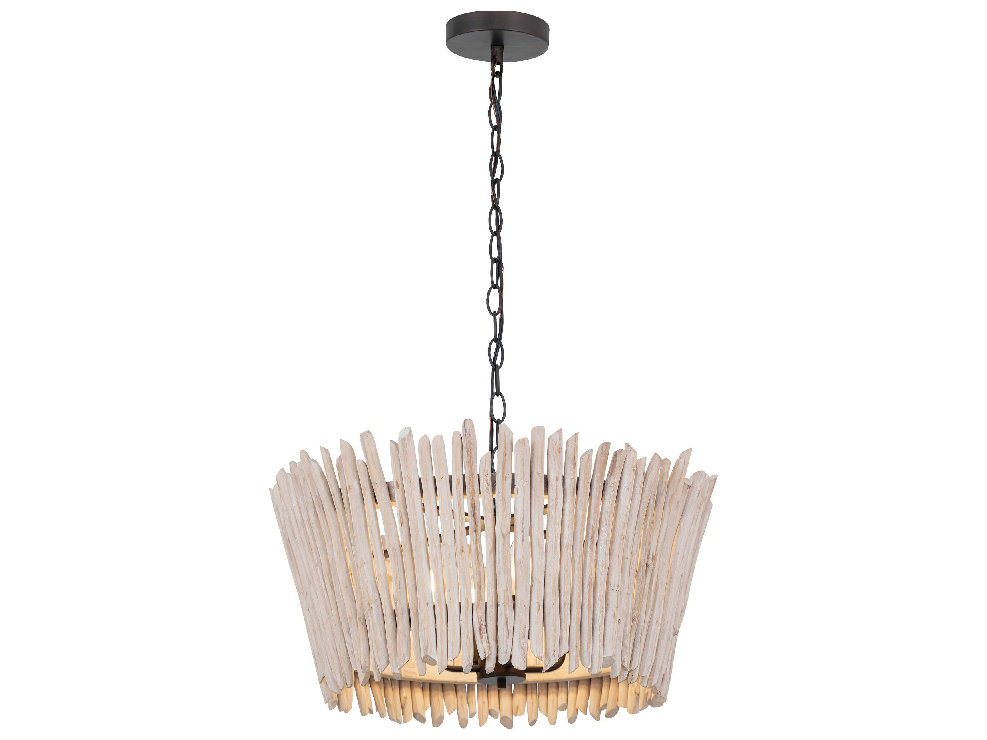 Maxim Lighting Baywood 4-Light Textured Bronze Drum Pendant