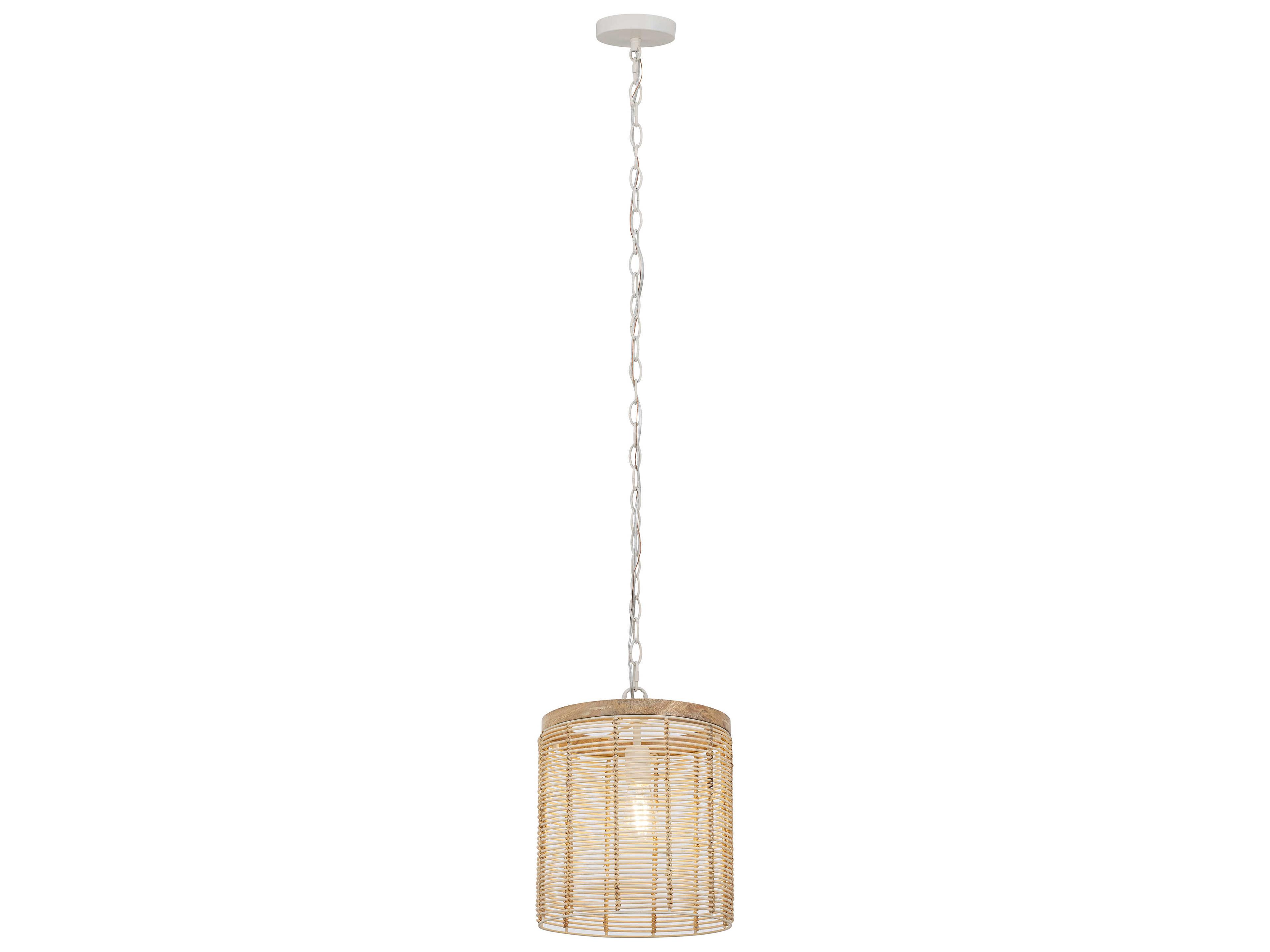 Maxim Lighting Vannerie 1-Light Ecru Brown Cylinder Mini Pendant