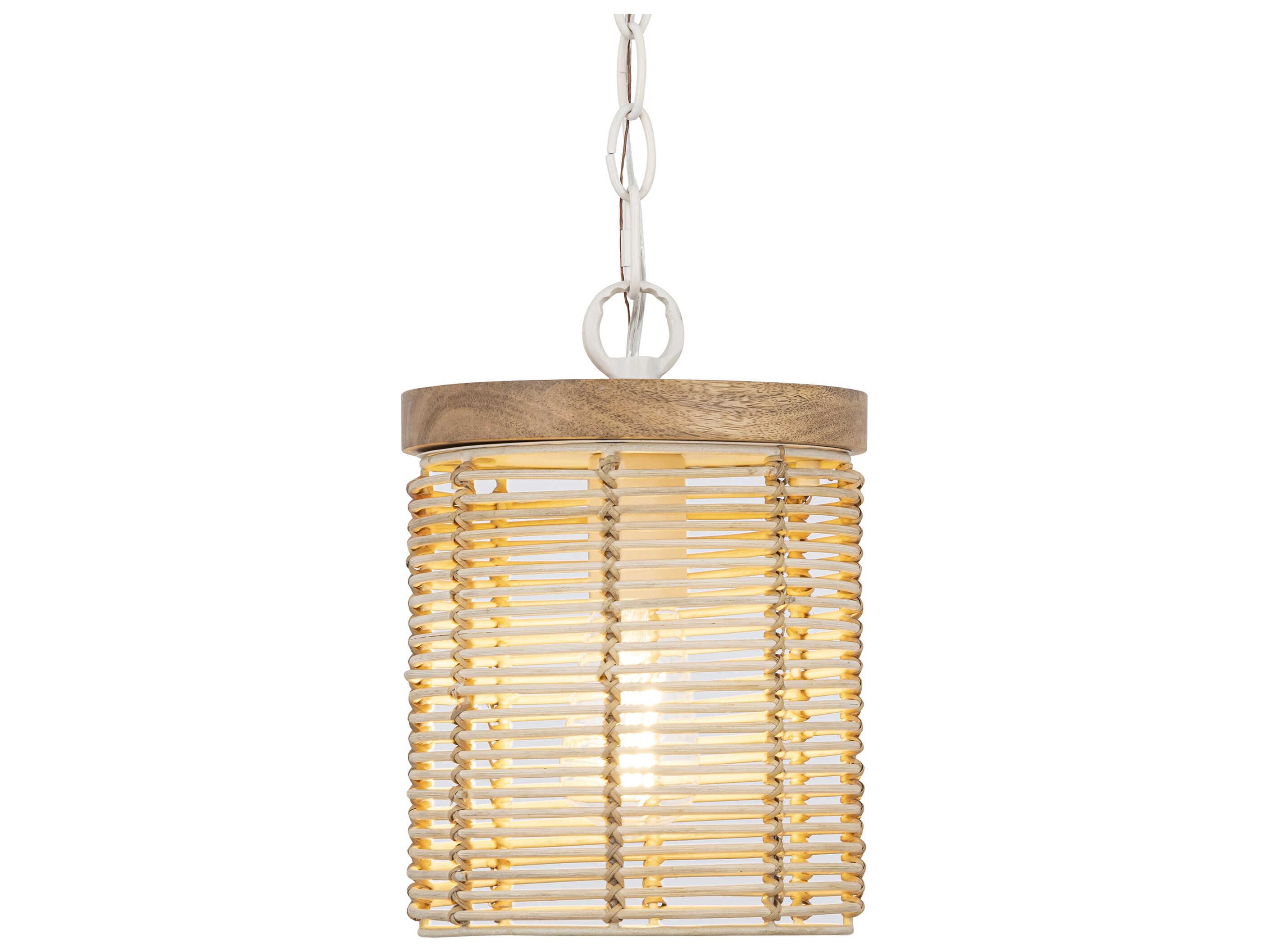 Maxim Lighting Vannerie 1-Light Ecru Brown Cylinder Mini Pendant
