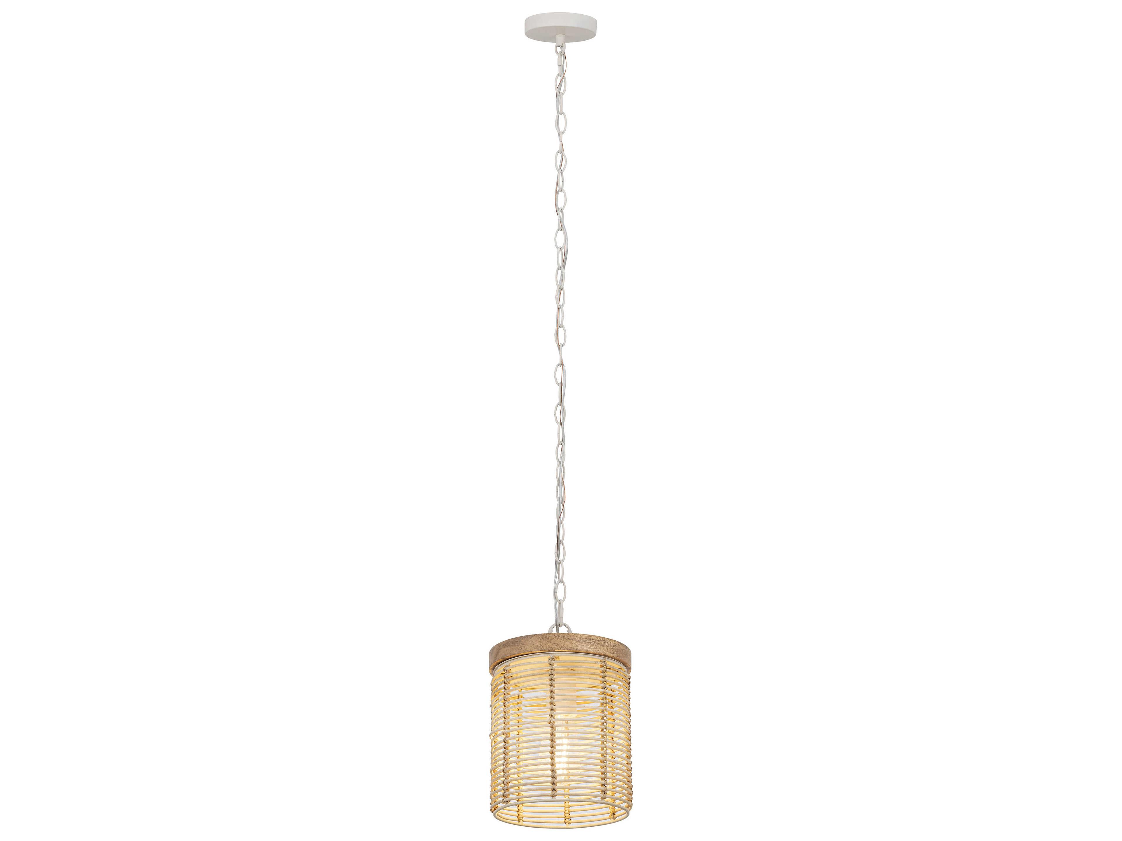 Maxim Lighting Vannerie 1-Light Ecru Brown Cylinder Mini Pendant