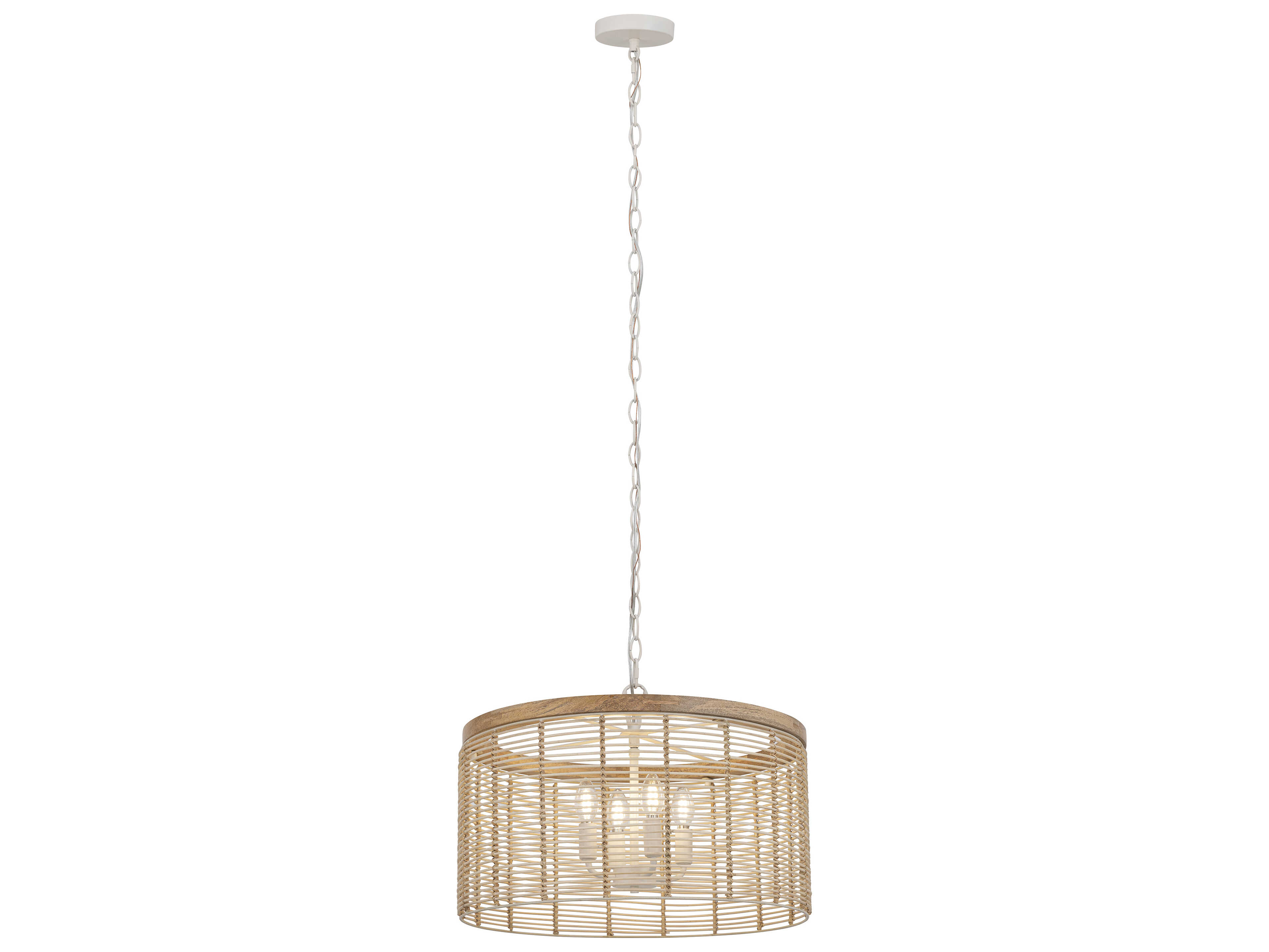 Maxim Lighting Vannerie 4-Light Ecru Brown Cylinder Pendant