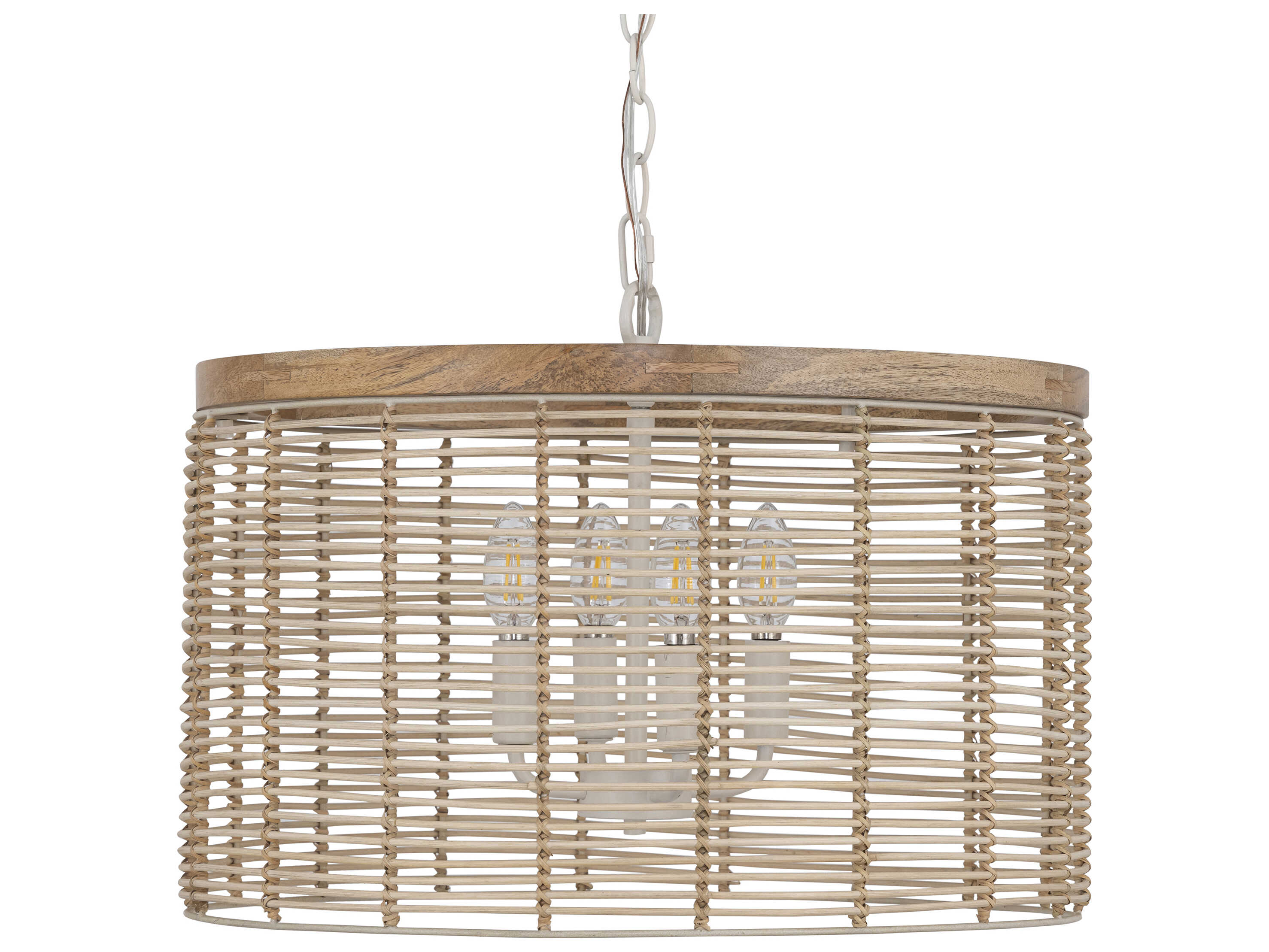 Maxim Lighting Vannerie 4-Light Ecru Brown Cylinder Pendant