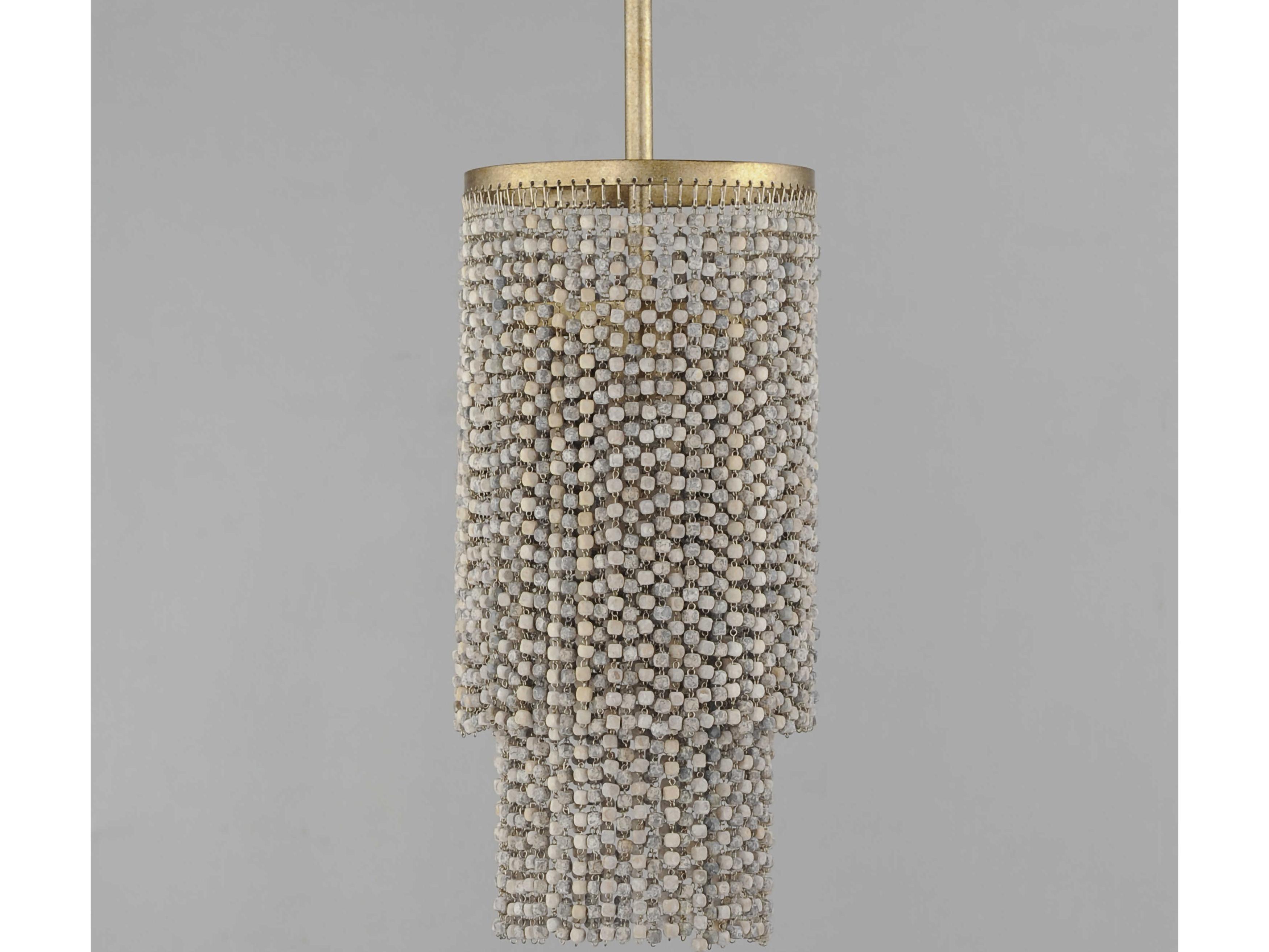 Maxim Lighting Fontaine 1-Light Golden Silver Cylinder Mini Pendant