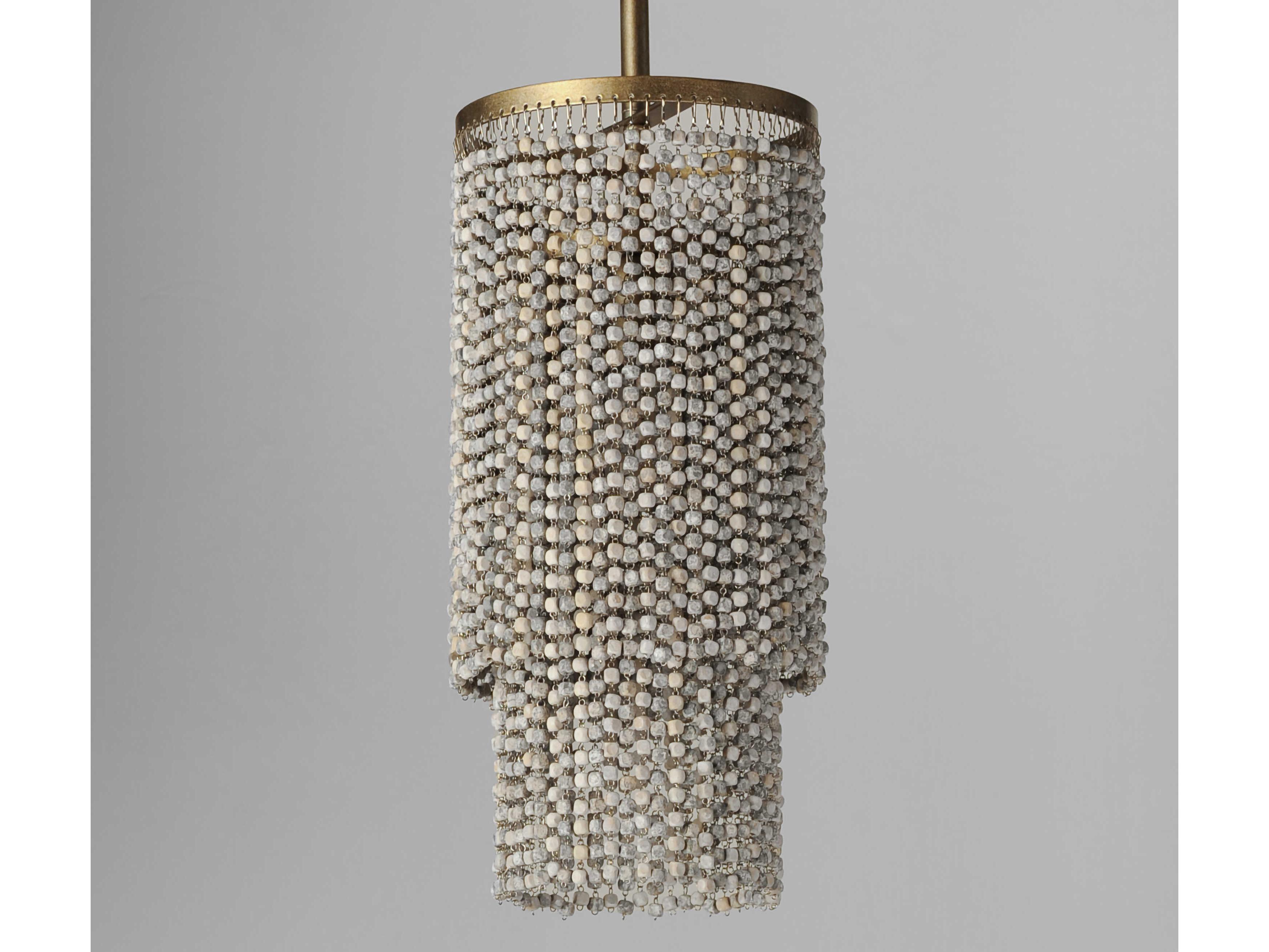 Maxim Lighting Fontaine 1-Light Golden Silver Cylinder Mini Pendant