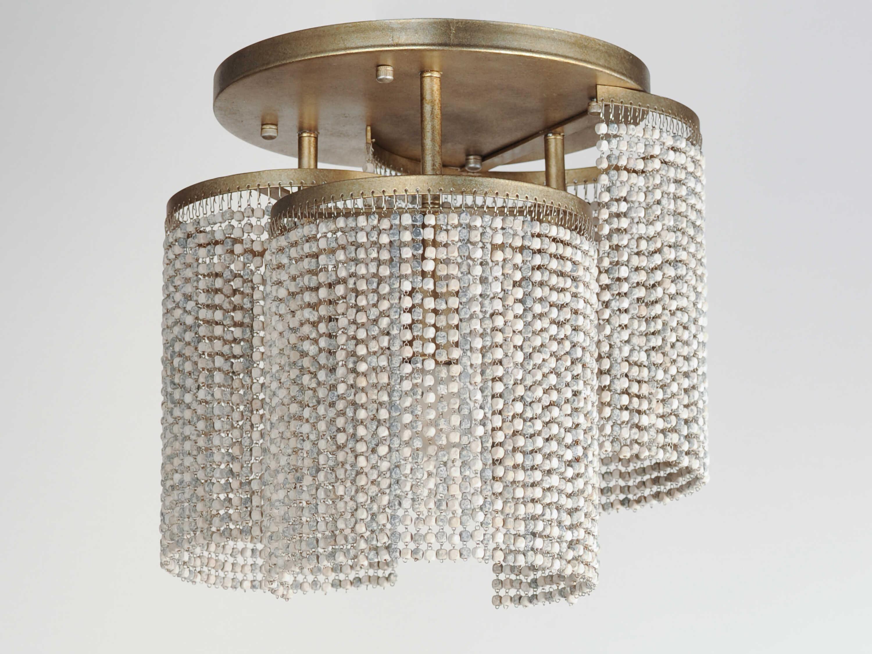 Maxim Lighting Fontaine 3-Light Golden Silver Flush Mount