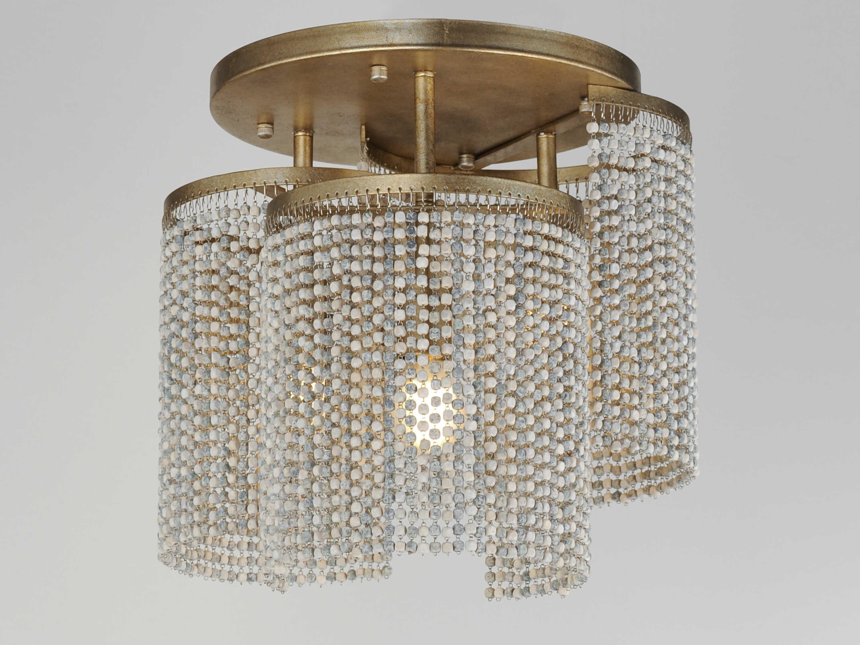 Maxim Lighting Fontaine 3-Light Golden Silver Flush Mount