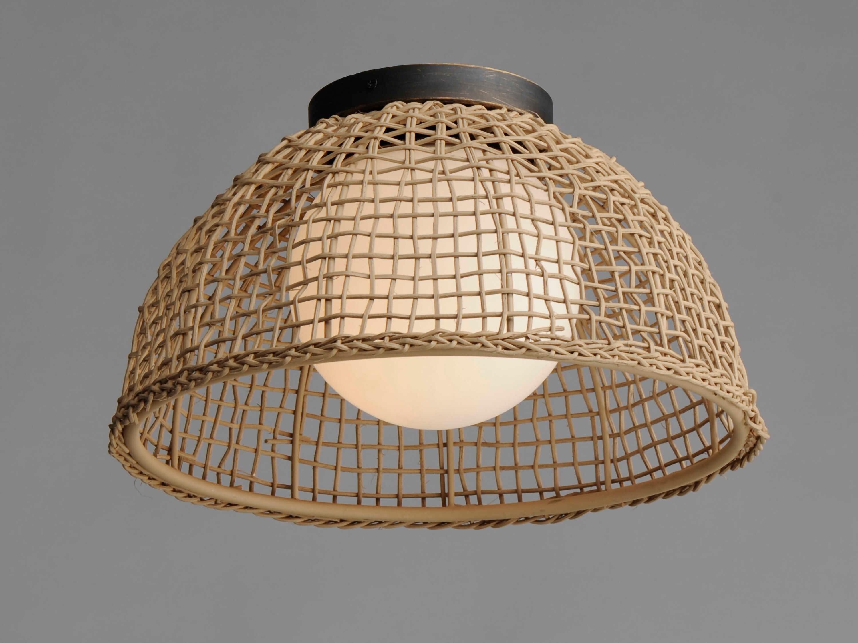 Maxim Lighting Cestino 1-Light Antique Bronze Dome Globe Semi Flush Mount