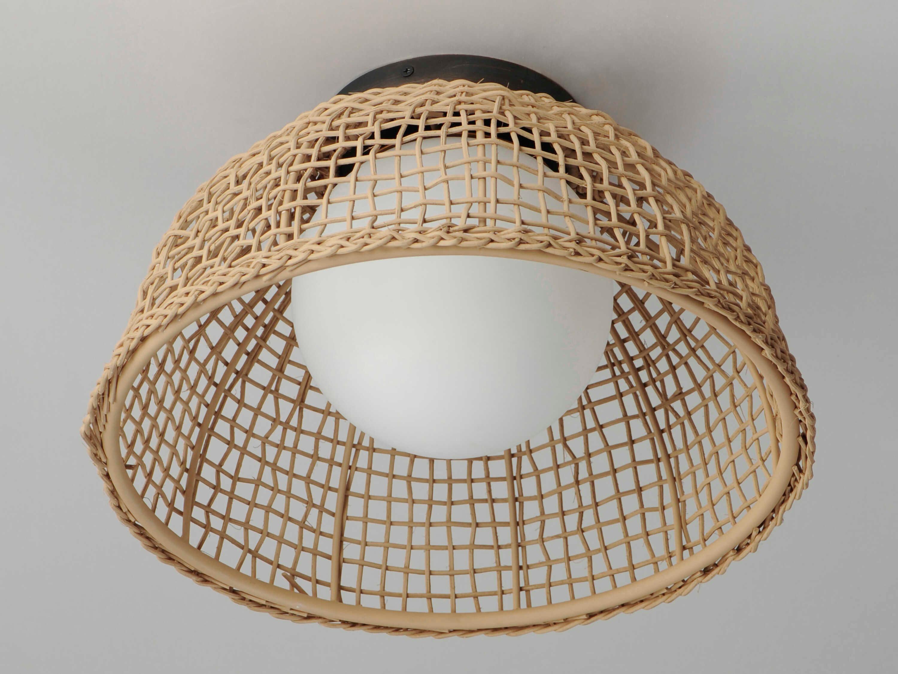 Maxim Lighting Cestino 1-Light Antique Bronze Dome Globe Semi Flush Mount