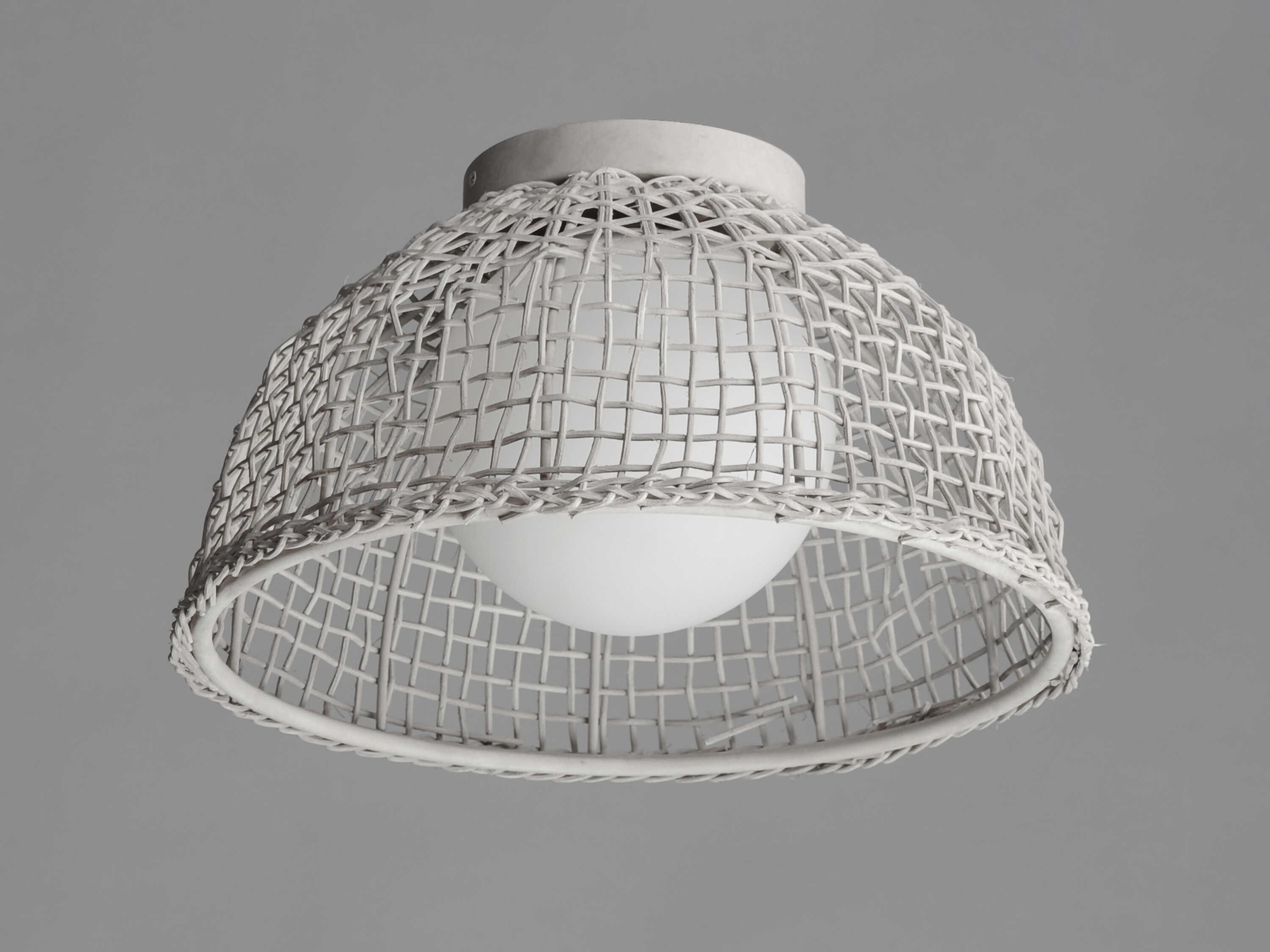 Maxim Lighting Cestino 1-Light Weathered White Dome Globe Semi Flush Mount