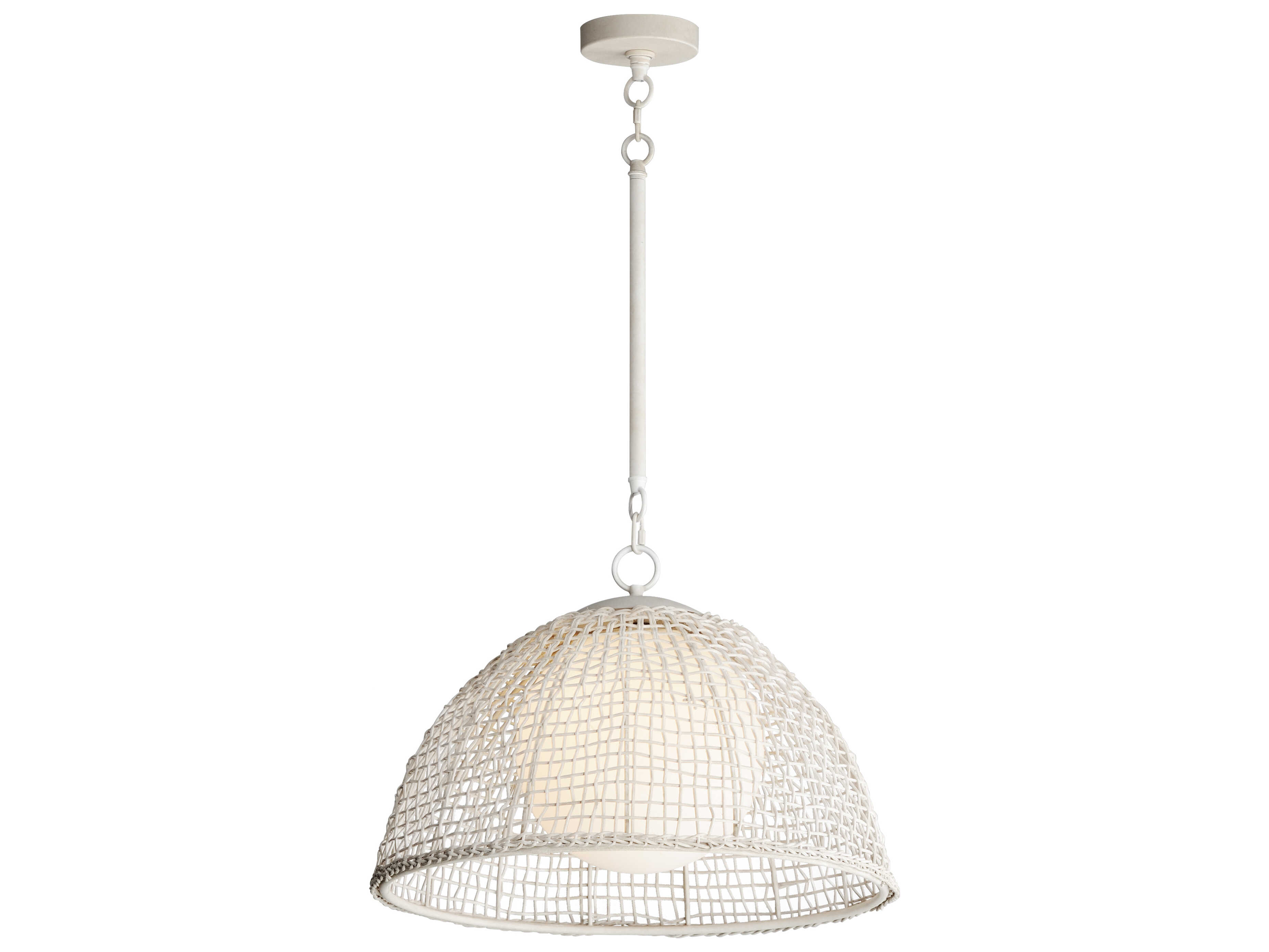 Maxim Lighting Cestino 1-Light Weathered White Dome Globe Pendant