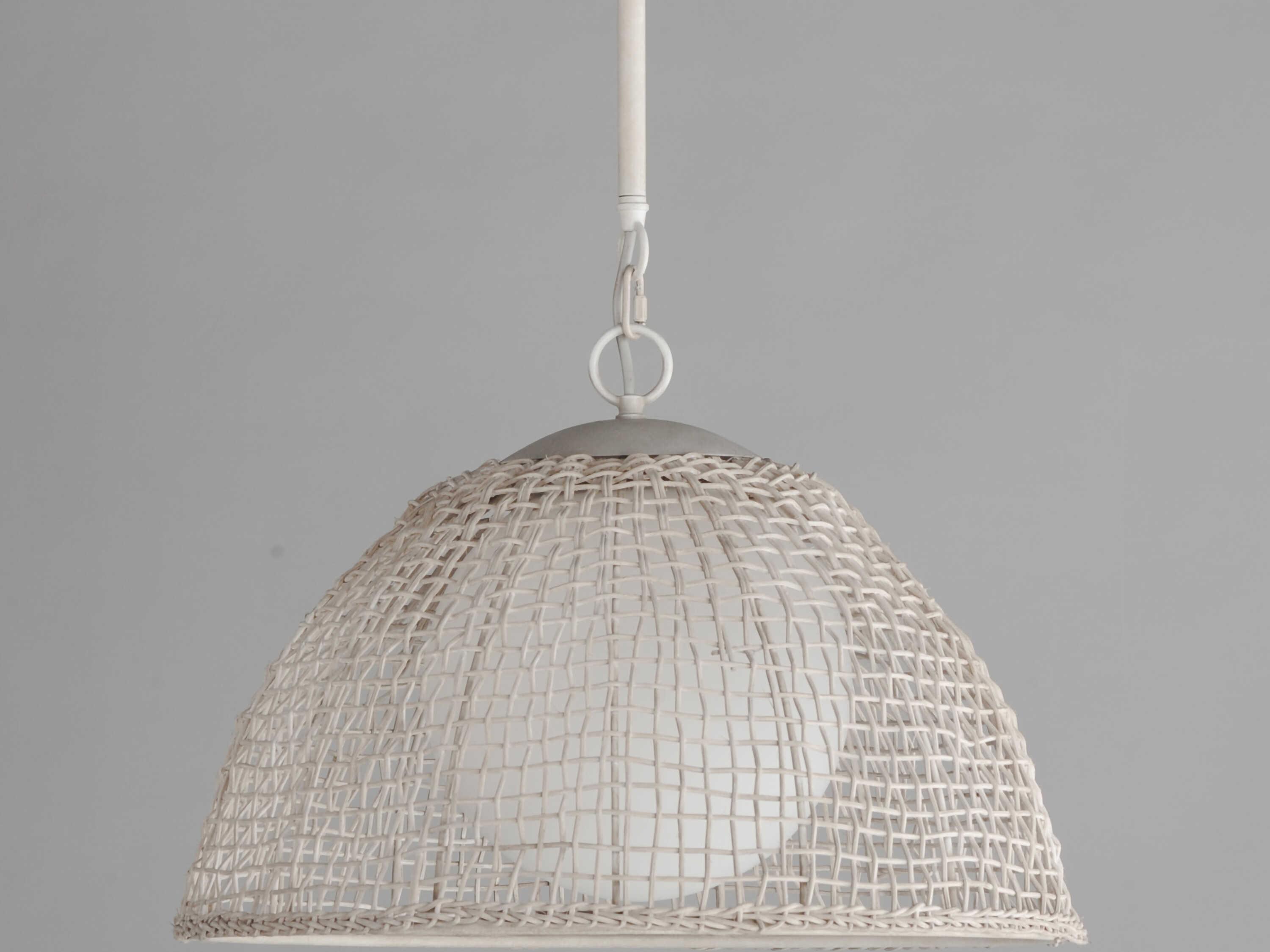 Maxim Lighting Cestino 1-Light Weathered White Dome Globe Pendant