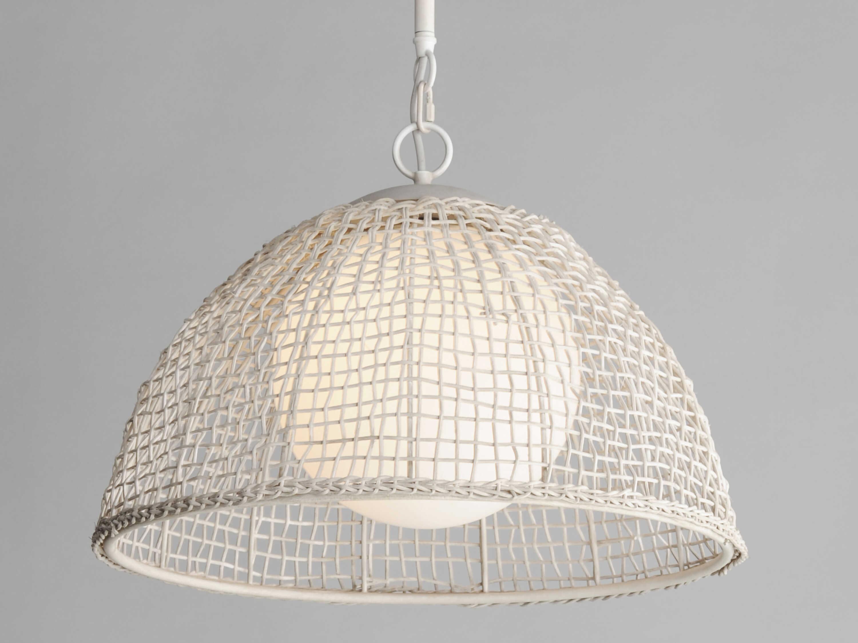 Maxim Lighting Cestino 1-Light Weathered White Dome Globe Pendant