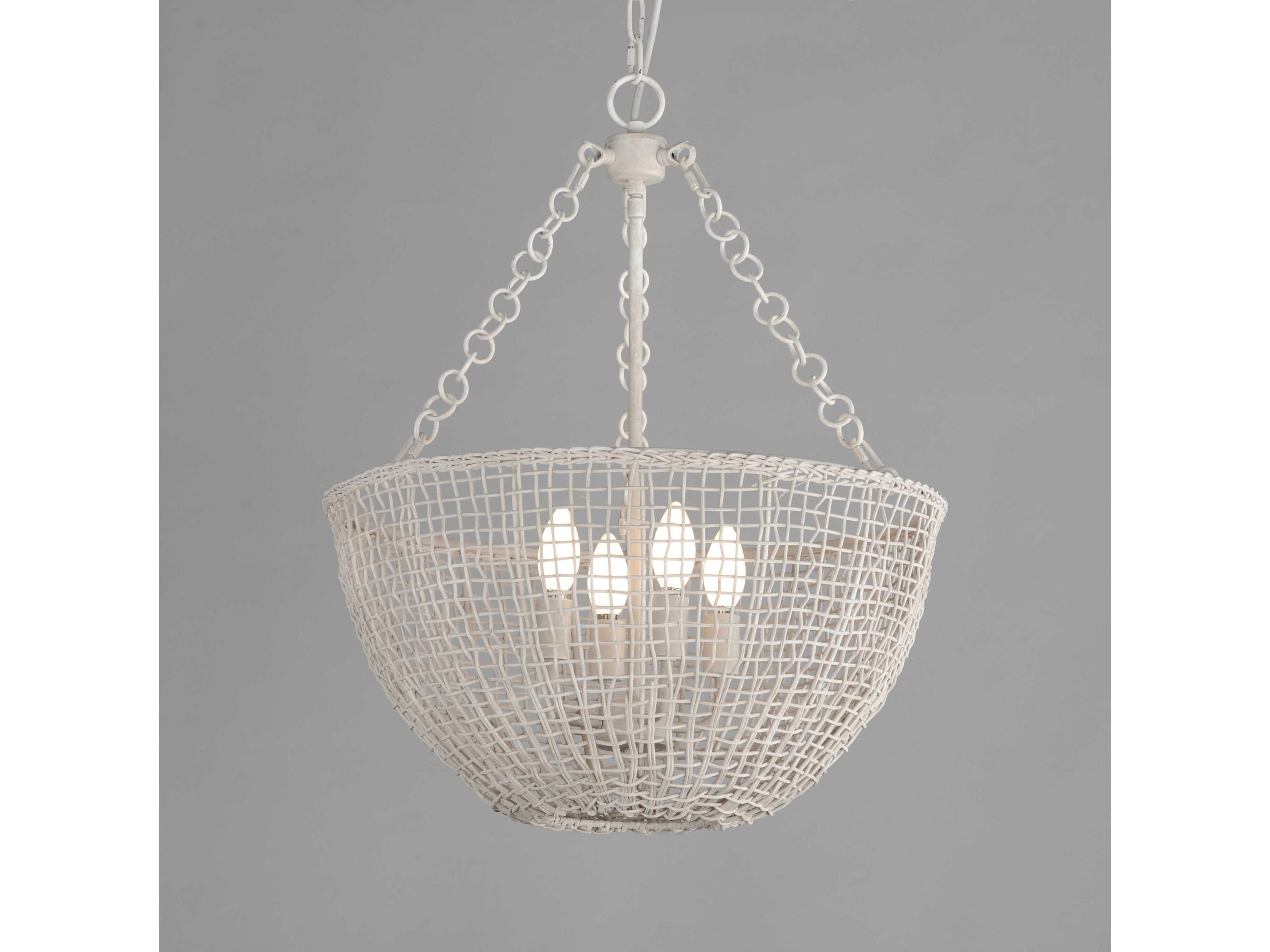 Maxim Lighting Cestino 4-Light Weathered White Pendant