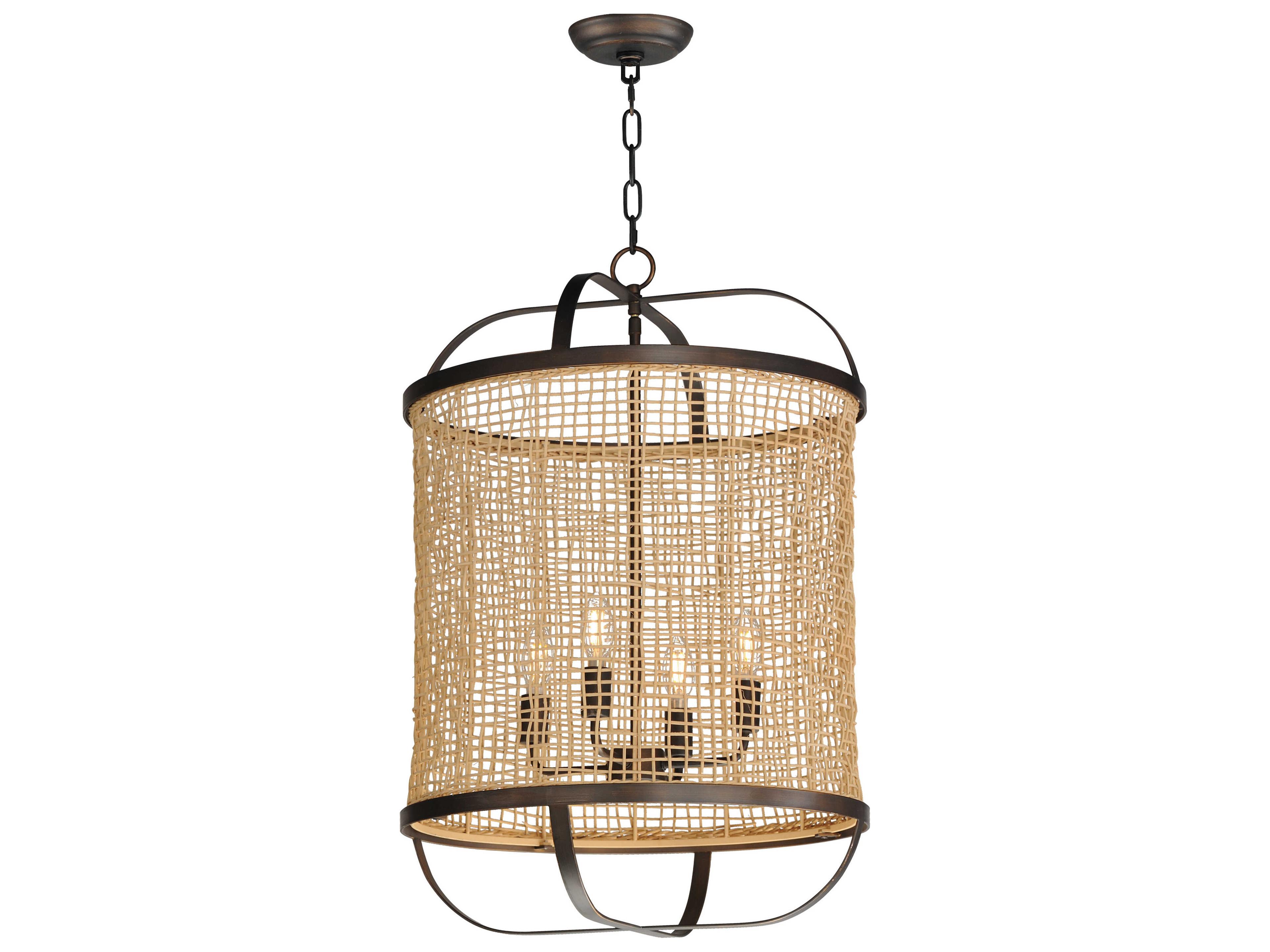 Maxim Lighting Cestino 4-Light Antique Bronze Cylinder Pendant