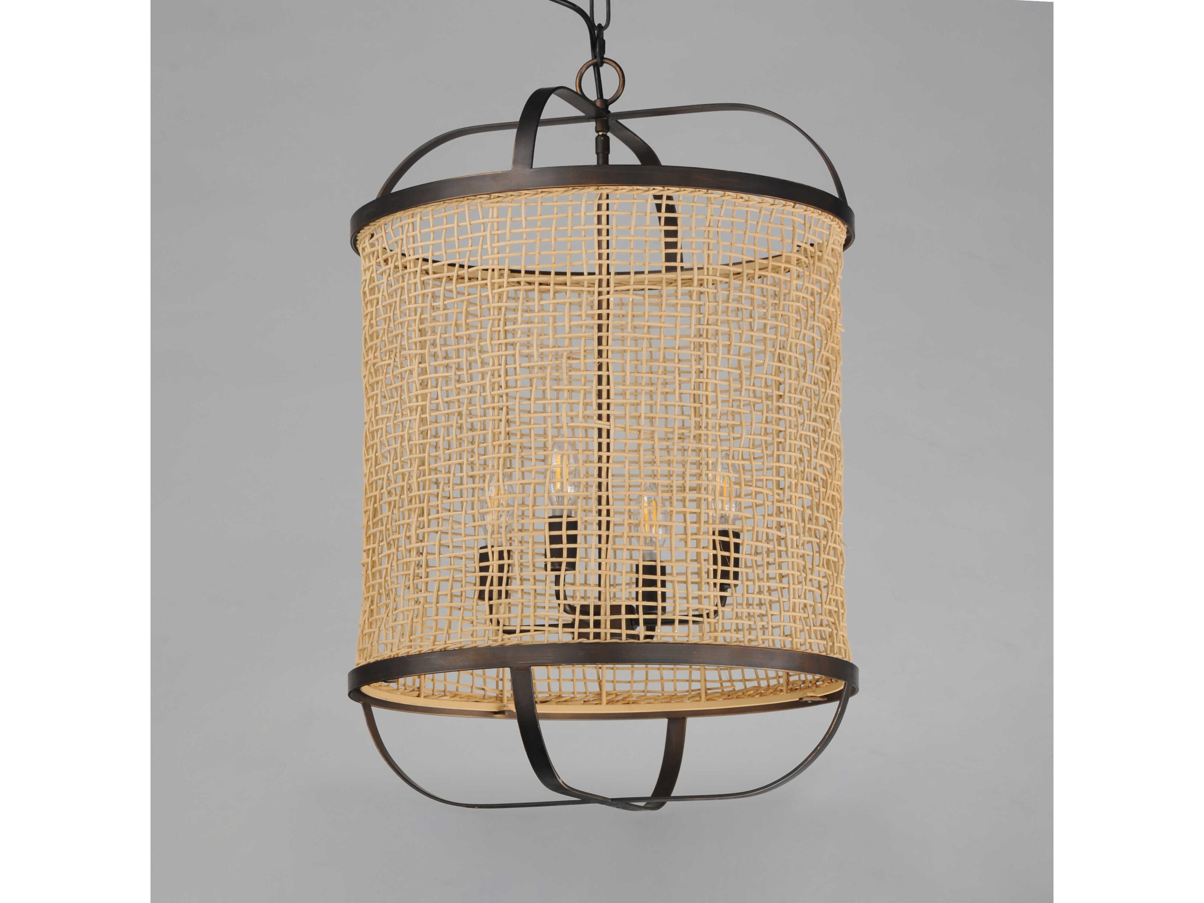 Maxim Lighting Cestino 4-Light Antique Bronze Cylinder Pendant