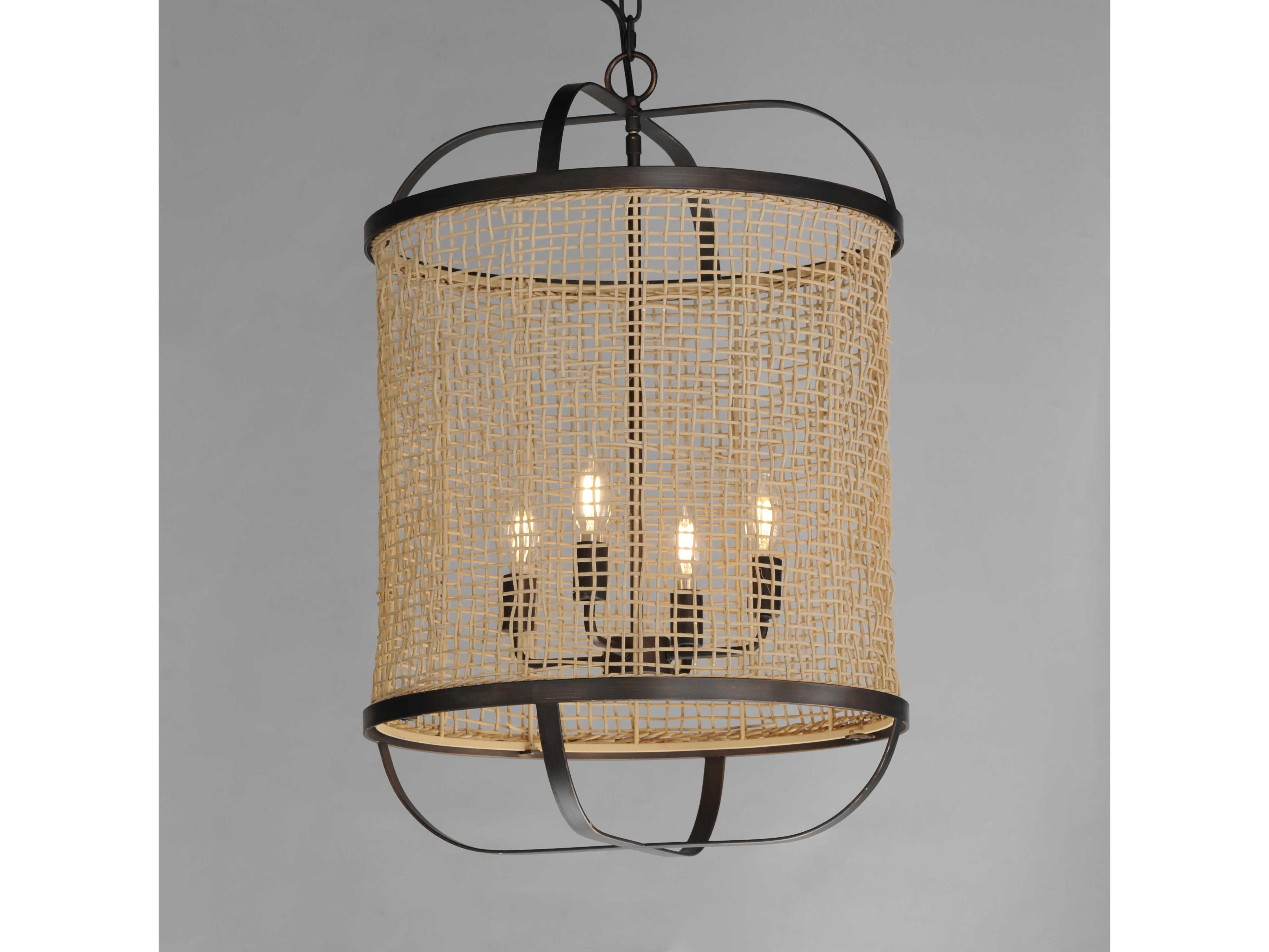 Maxim Lighting Cestino 4-Light Antique Bronze Cylinder Pendant
