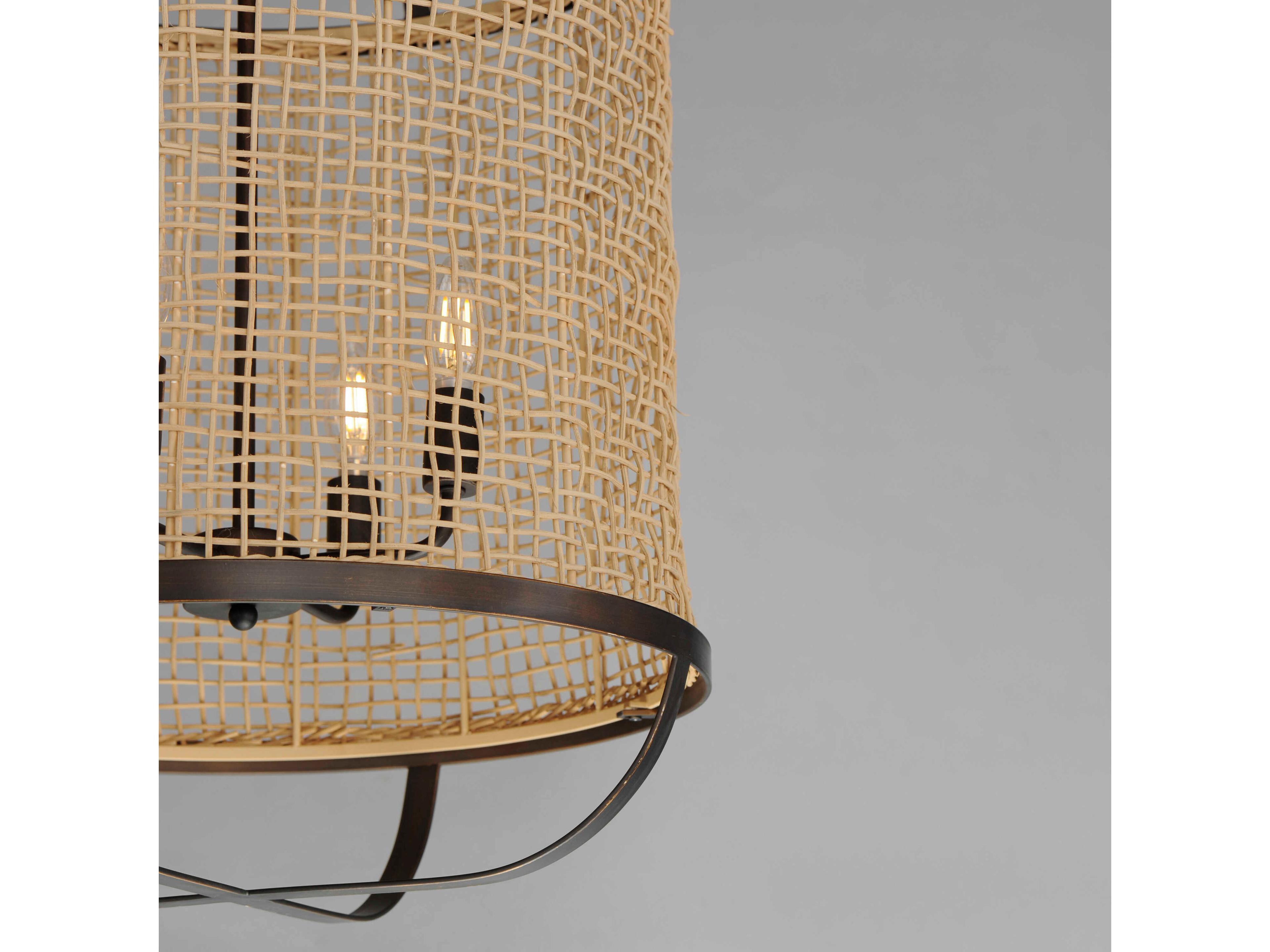 Maxim Lighting Cestino 4-Light Antique Bronze Cylinder Pendant