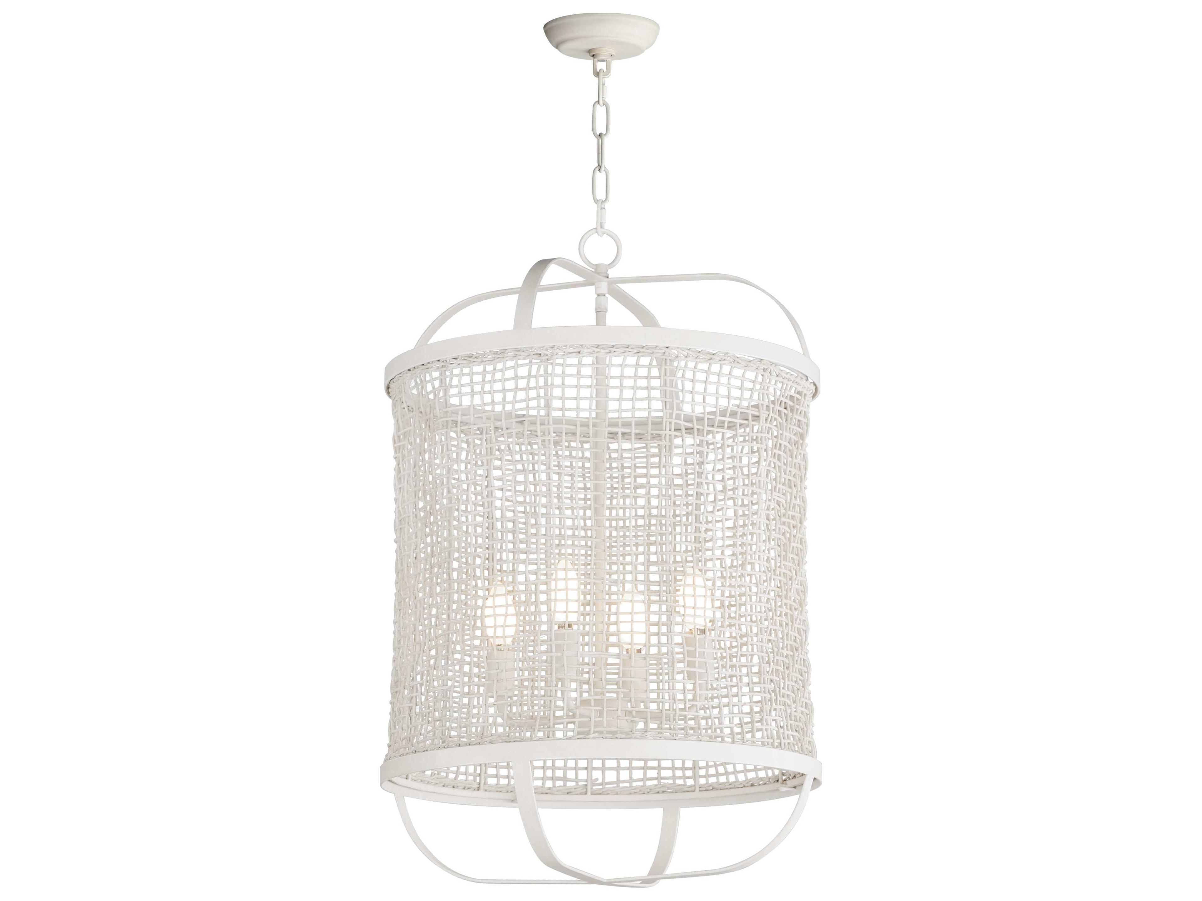 Maxim Lighting Cestino 4-Light Weathered White Cylinder Pendant