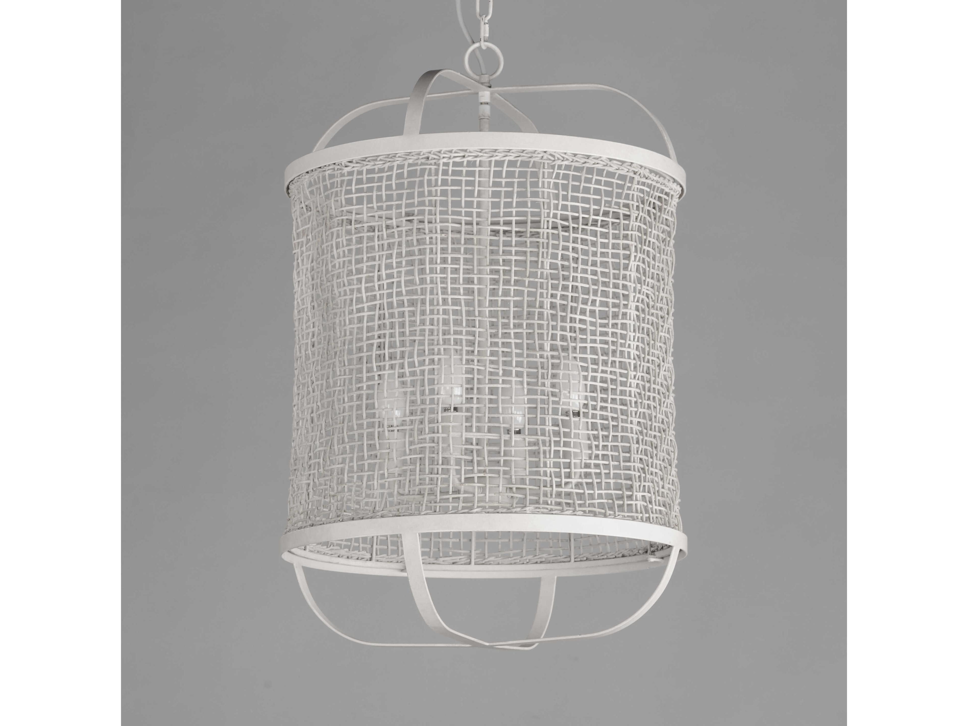 Maxim Lighting Cestino 4-Light Weathered White Cylinder Pendant