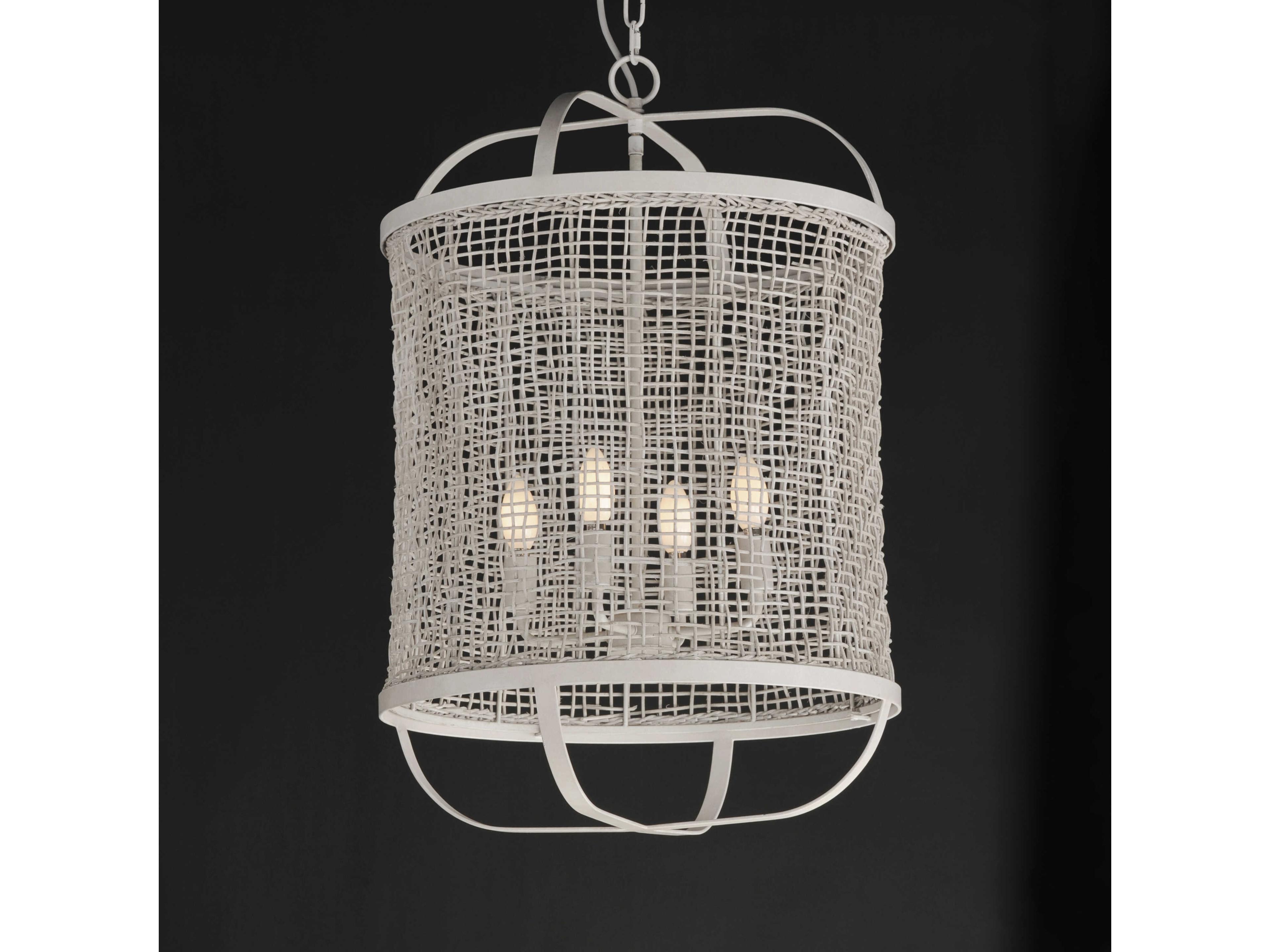 Maxim Lighting Cestino 4-Light Weathered White Cylinder Pendant