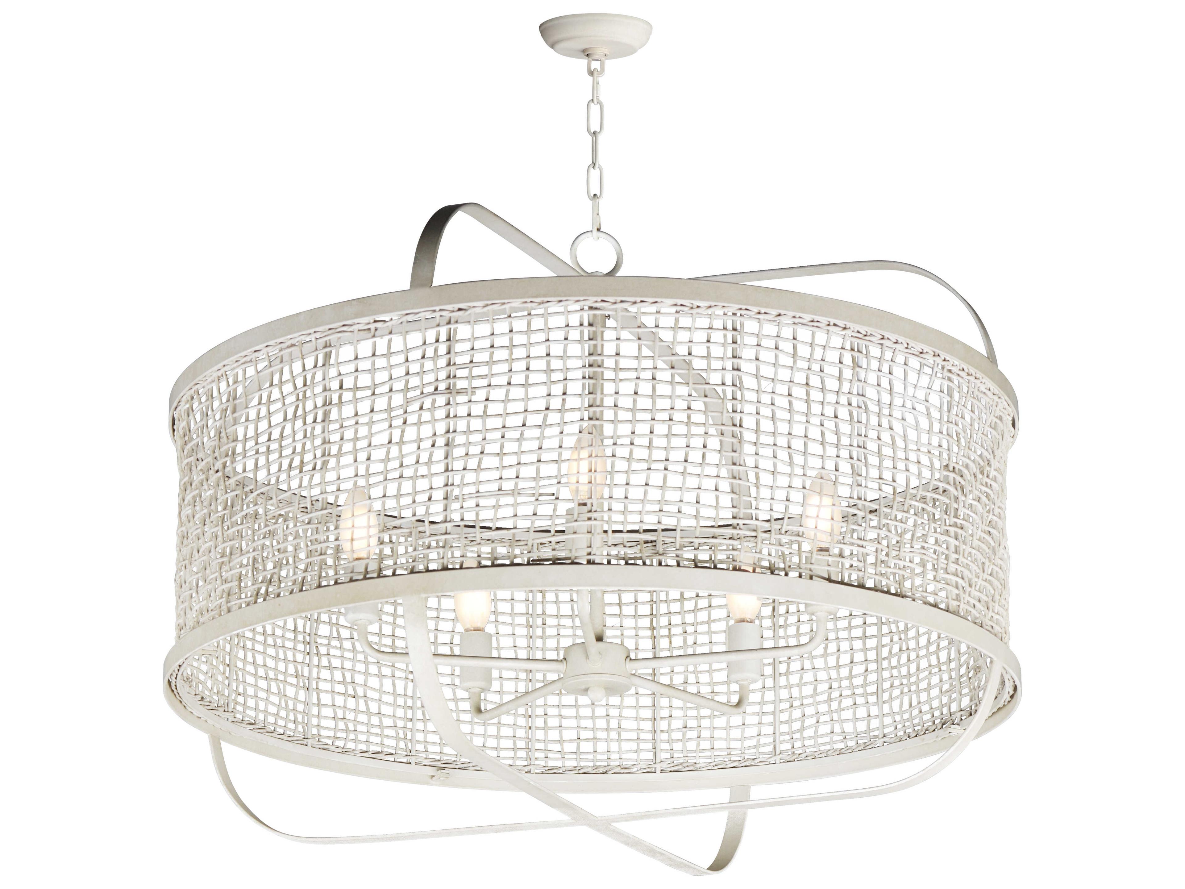 Maxim Lighting Cestino 5-Light Weathered White Drum Pendant