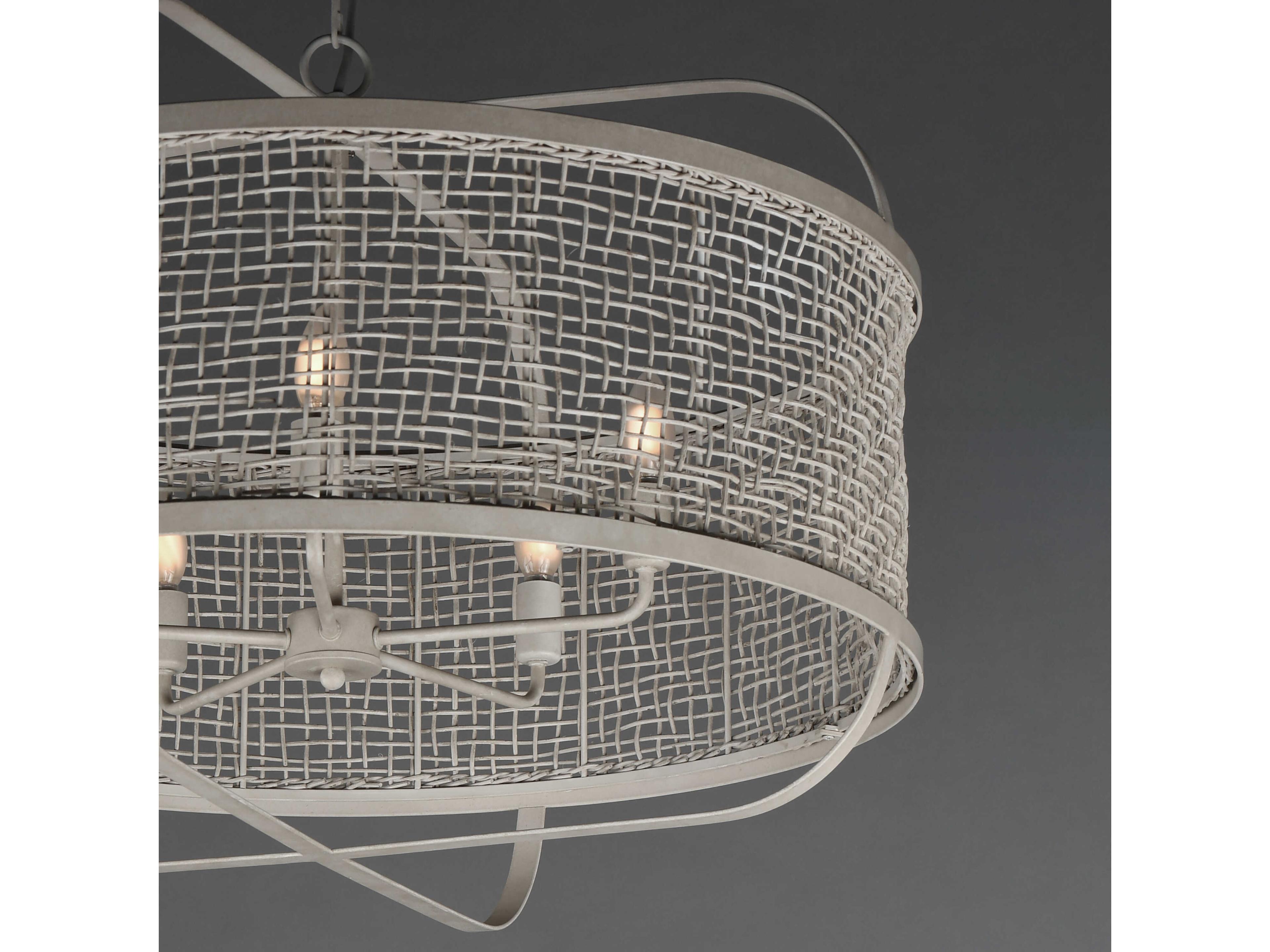 Maxim Lighting Cestino 5-Light Weathered White Drum Pendant