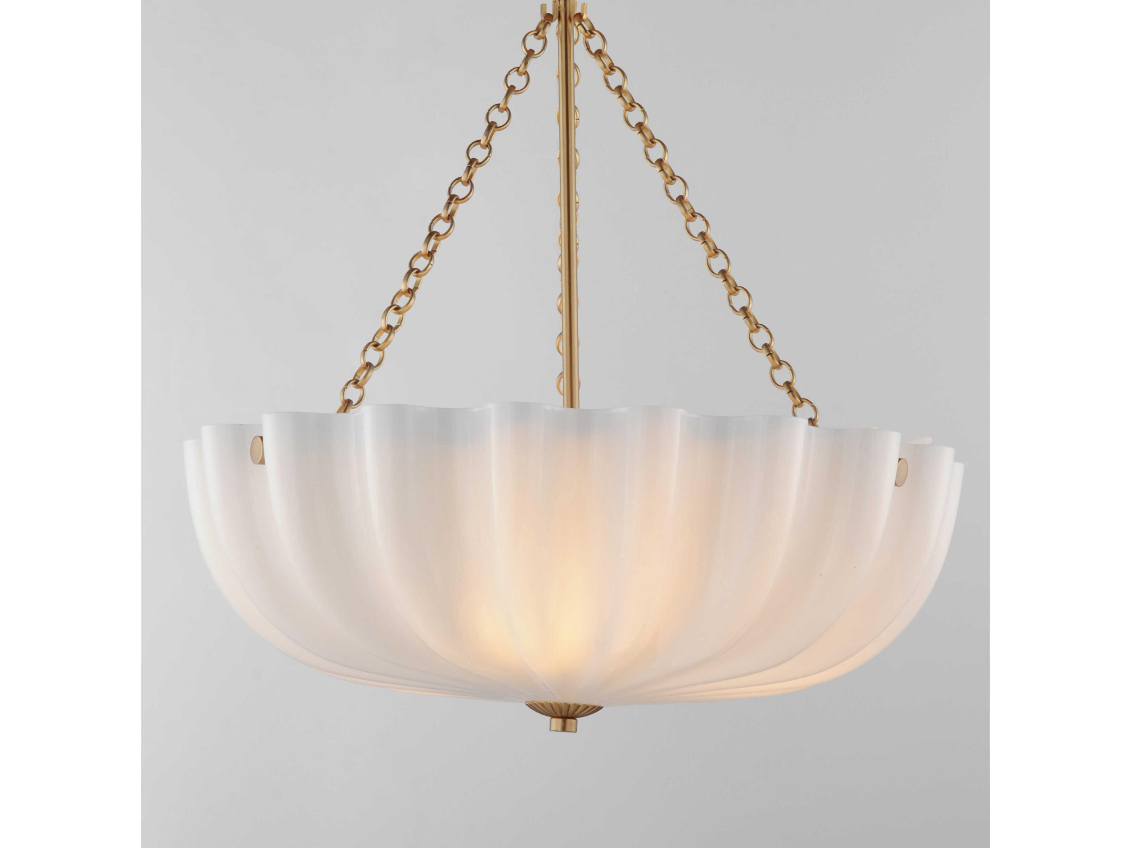 Maxim Lighting Bundt 3-Light White Natural Aged Brass Bowl Pendant