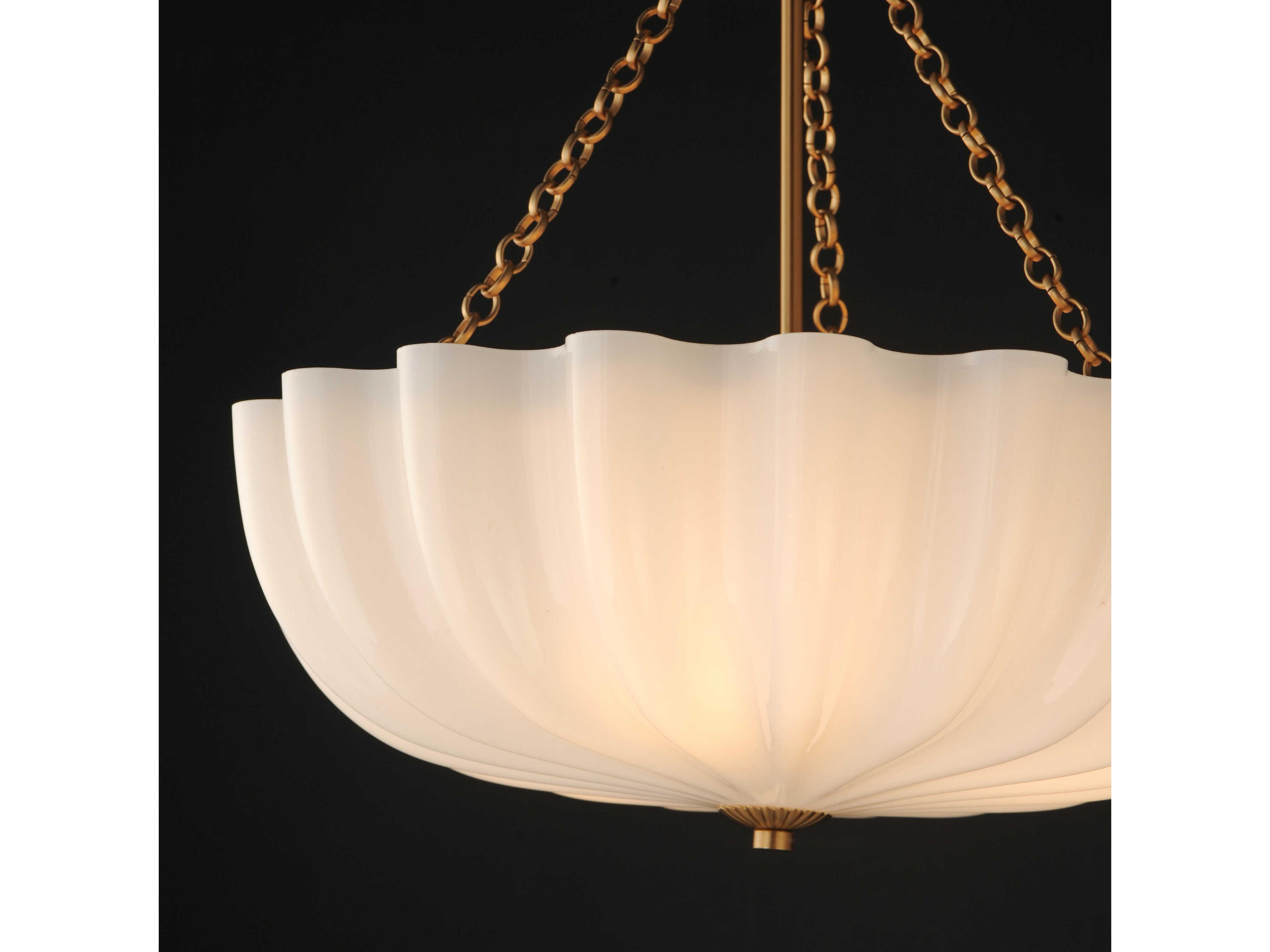 Maxim Lighting Bundt 3-Light White Natural Aged Brass Bowl Pendant