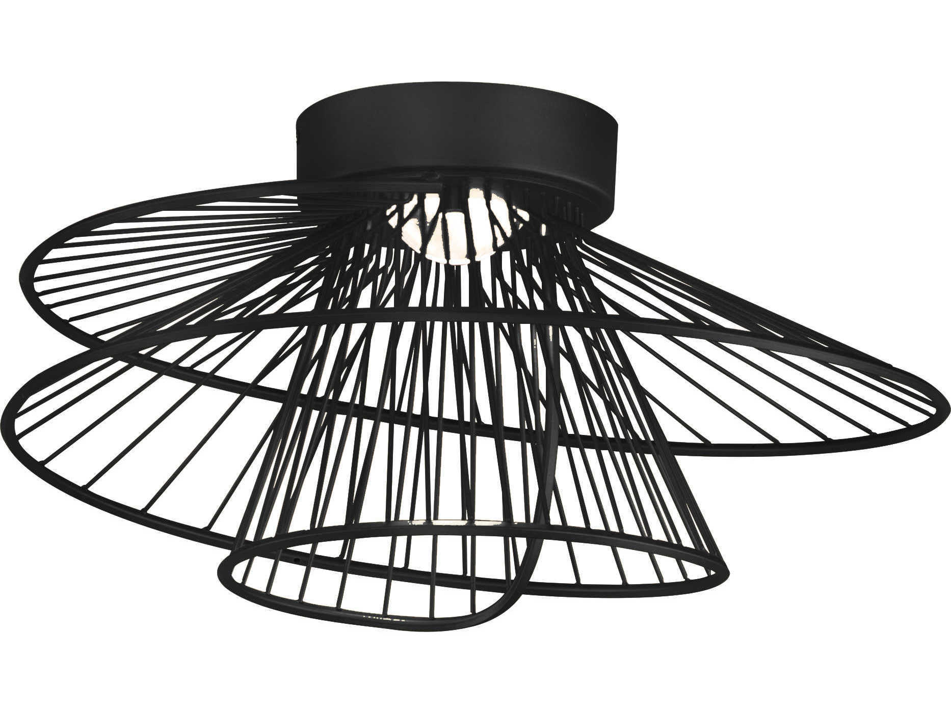 Maxim Lighting Zeta 1-Light Black LED Geometric Linear Flush Mount