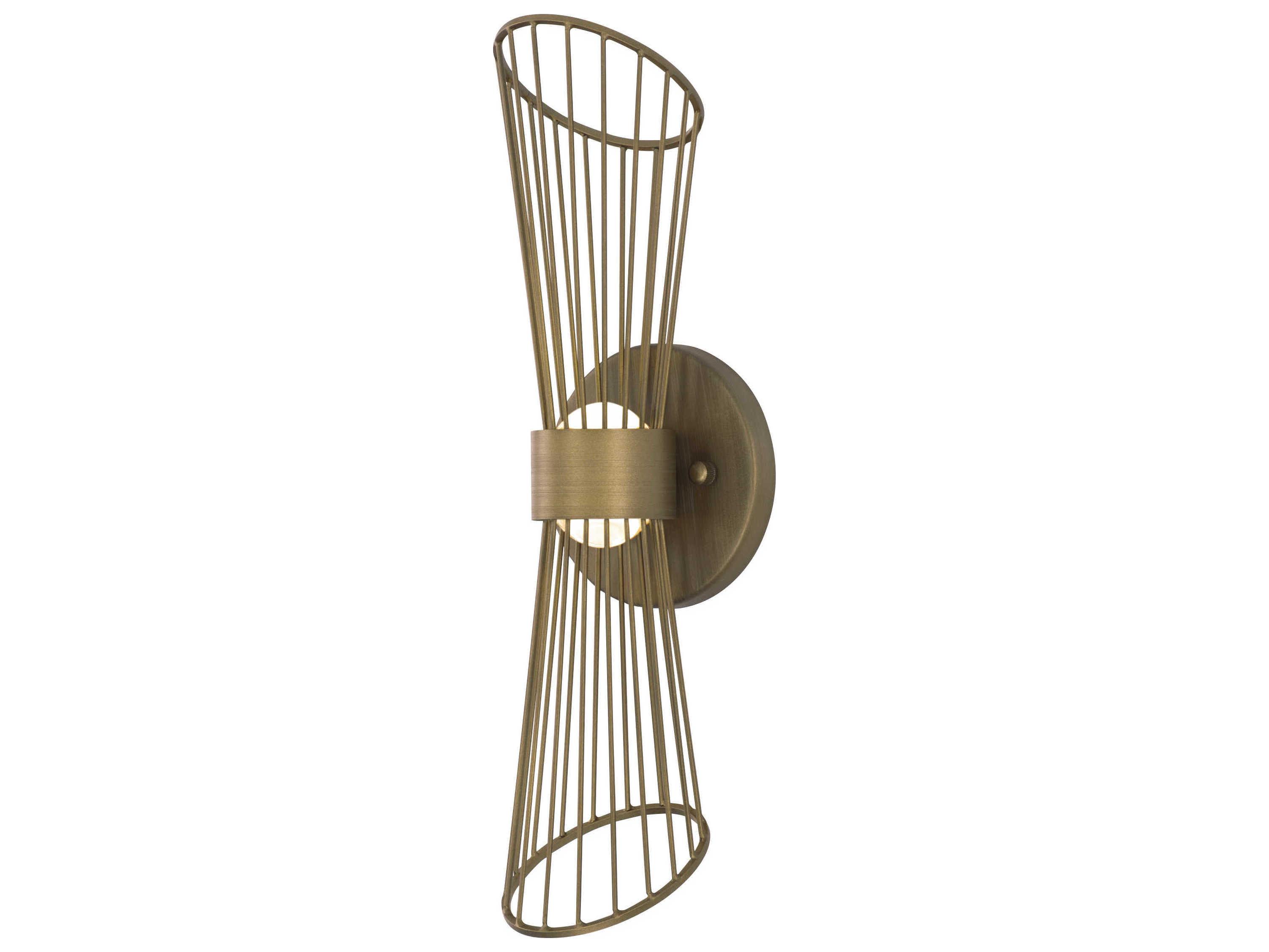 Maxim Lighting Zeta 2-Light Natural Aged Brass LED Wall Sconce