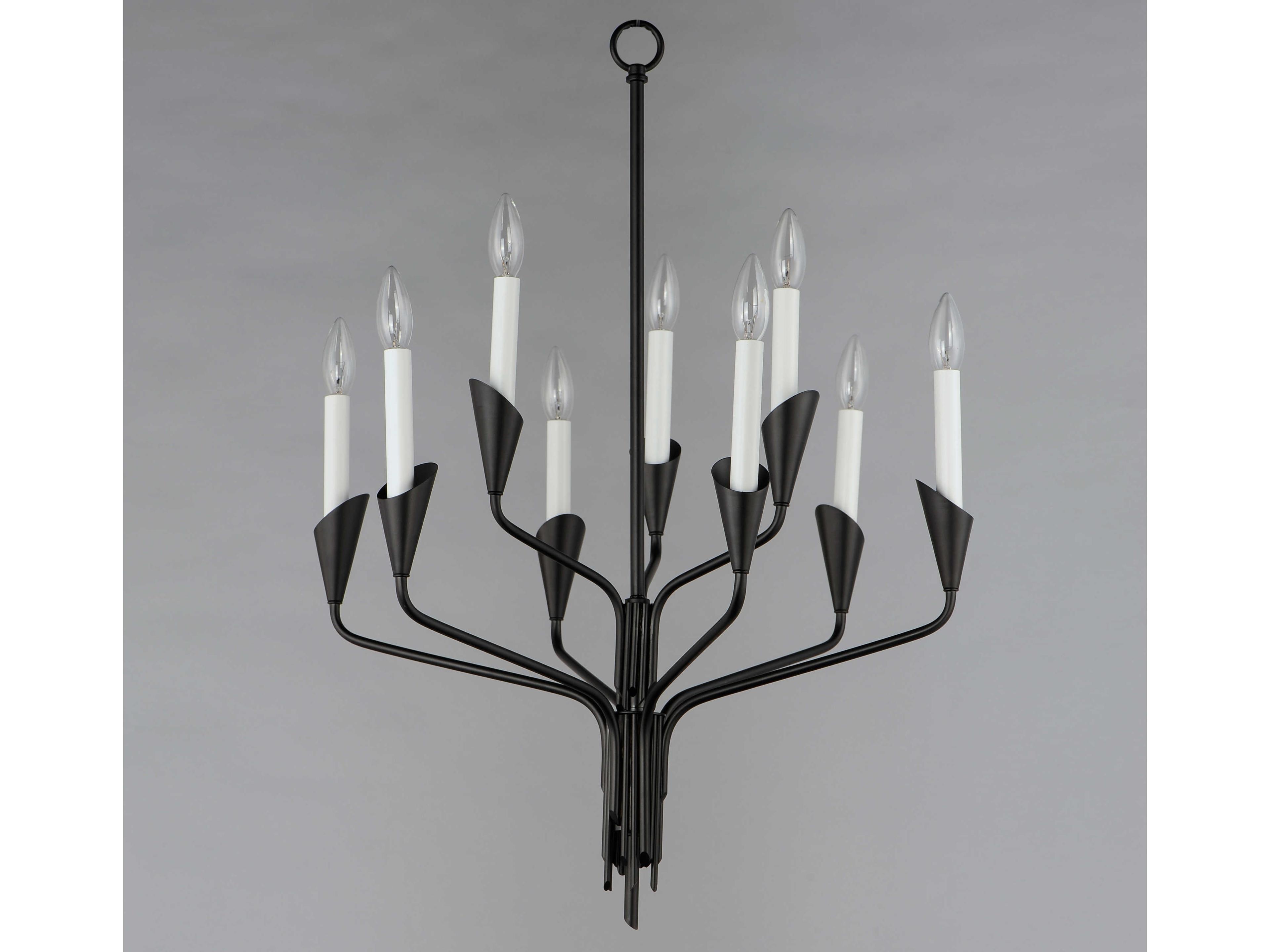 Maxim Lighting Calyx 9-Light Black Candelabra Tiered Chandelier