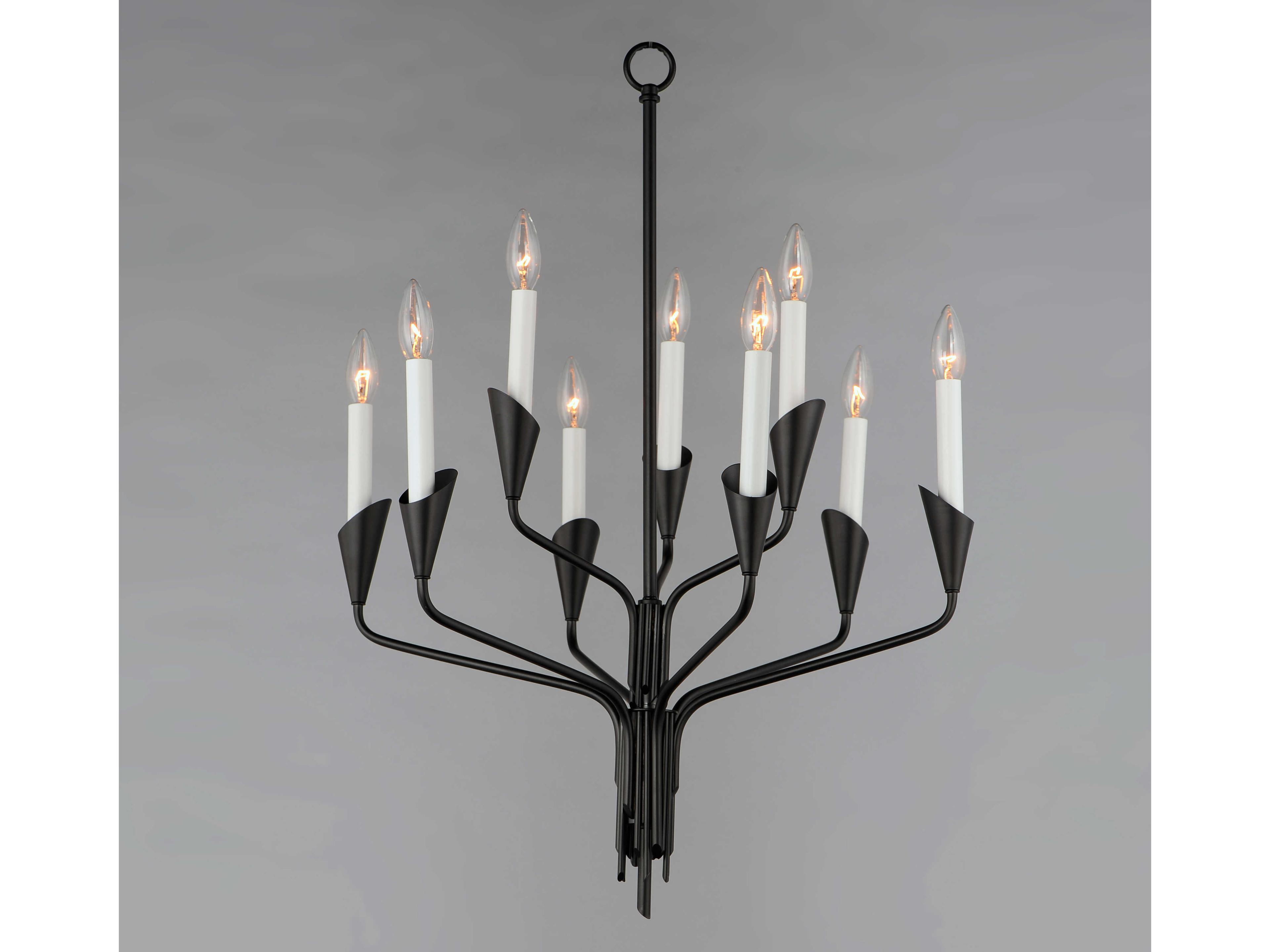 Maxim Lighting Calyx 9-Light Black Candelabra Tiered Chandelier