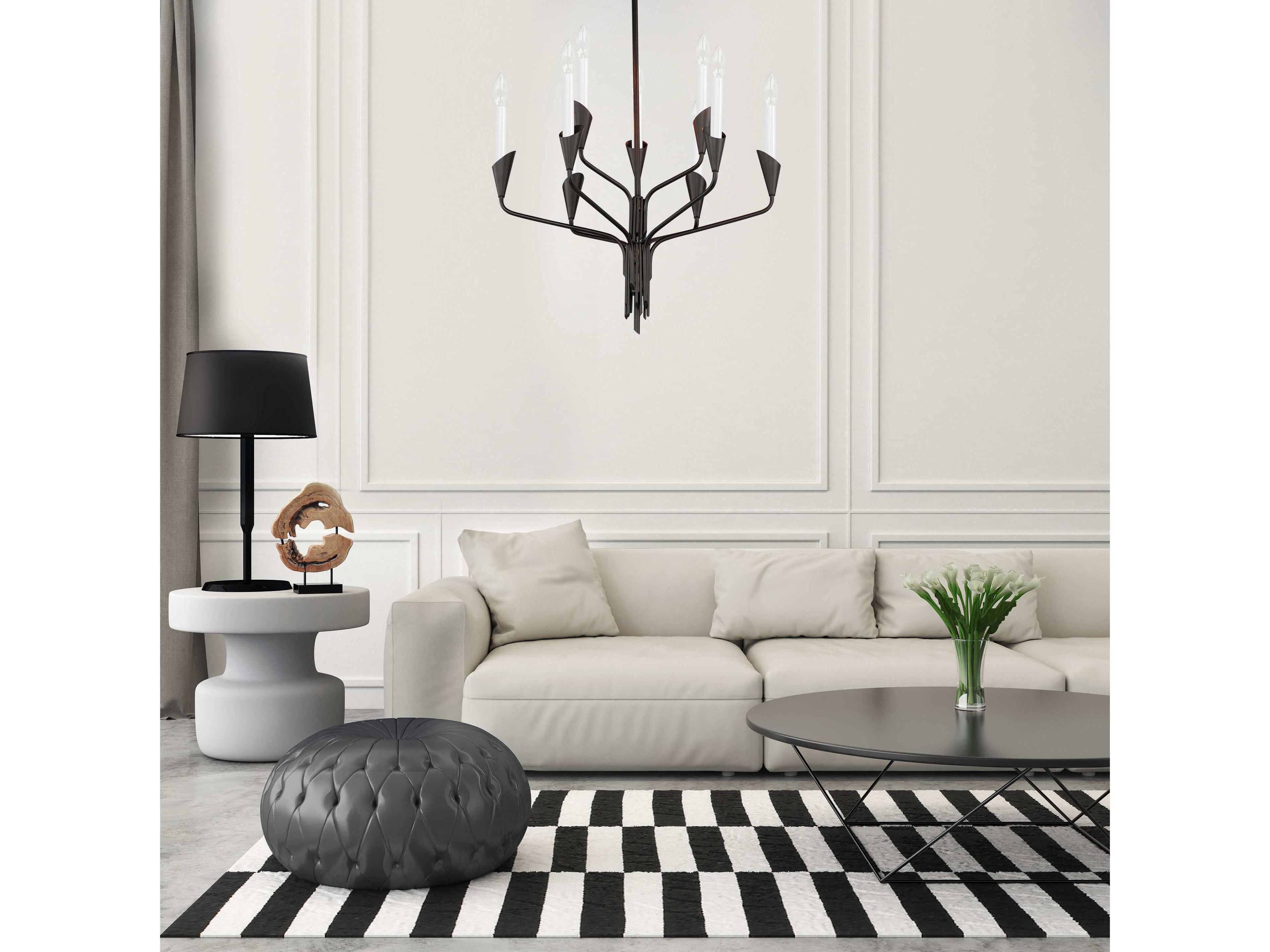 Maxim Lighting Calyx 9-Light Black Candelabra Tiered Chandelier
