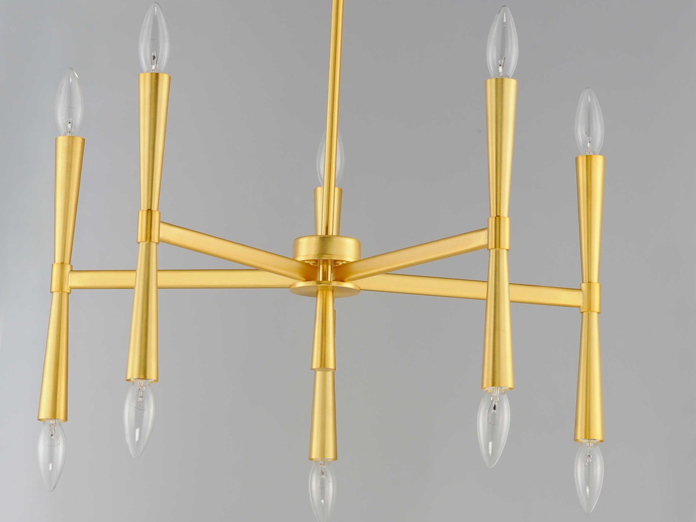 Maxim Lighting Rome 10-Light Satin Brass Candelabra Chandelier