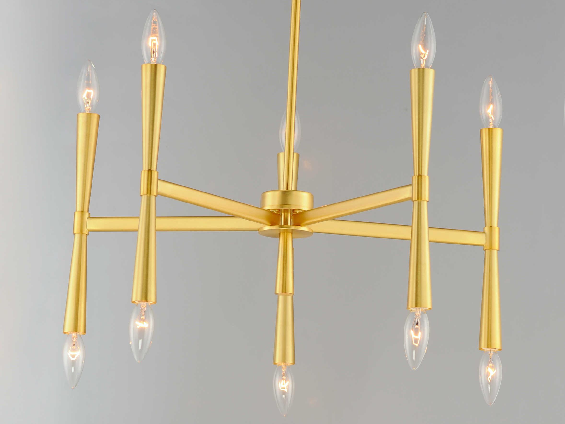 Maxim Lighting Rome 10-Light Satin Brass Candelabra Chandelier