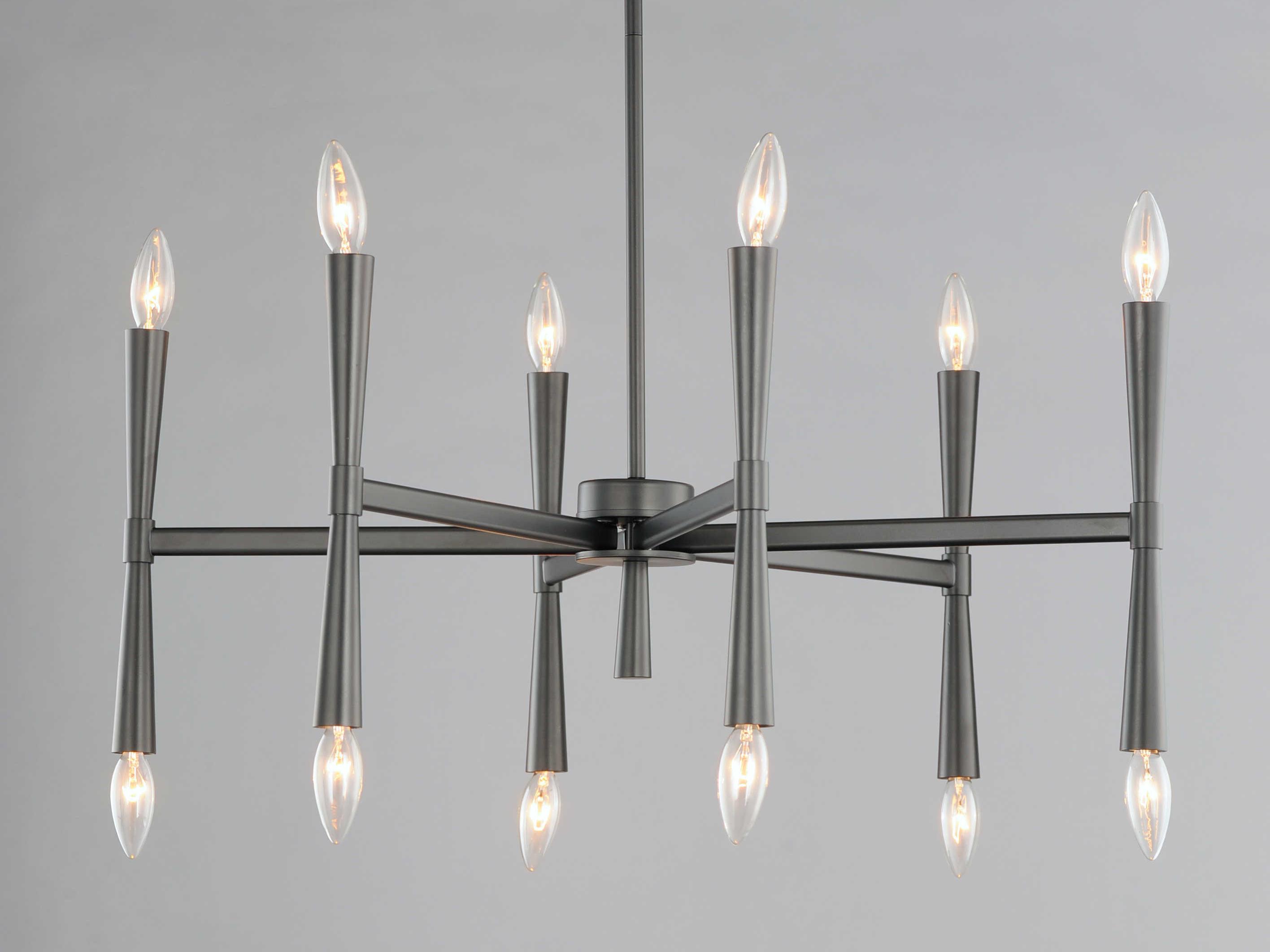 Maxim Lighting Rome 12-Light Black Candelabra Chandelier