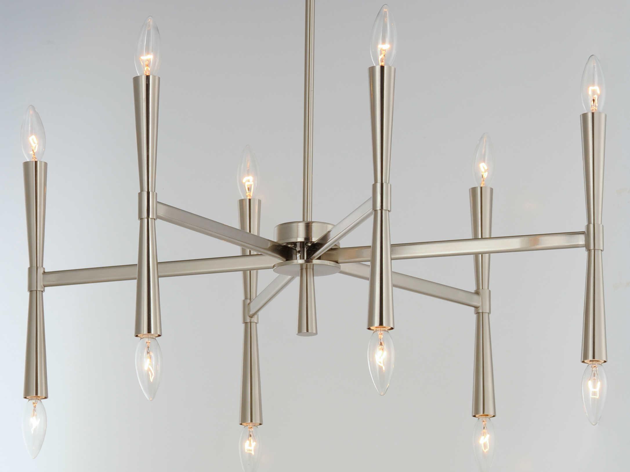 Maxim Lighting Rome 12-Light Satin Nickel Candelabra Chandelier