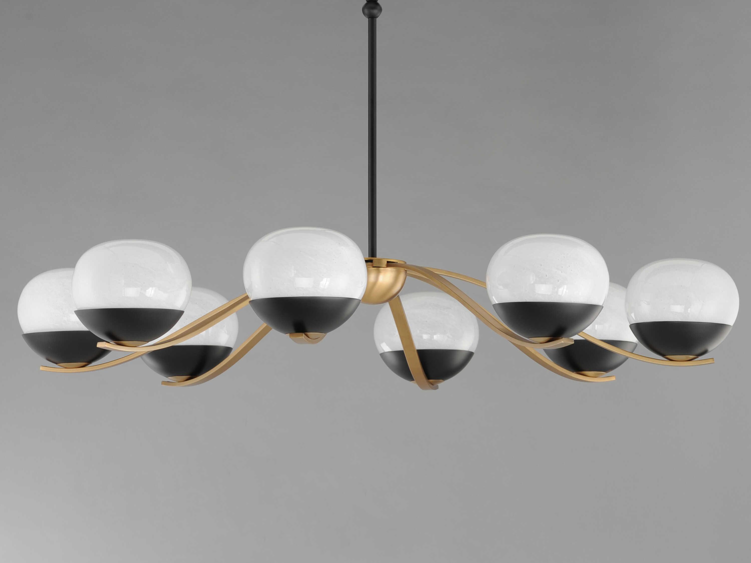 Maxim Lighting Lucerne 8-Light Black Natural Aged Brass Gold Globe Chandelier